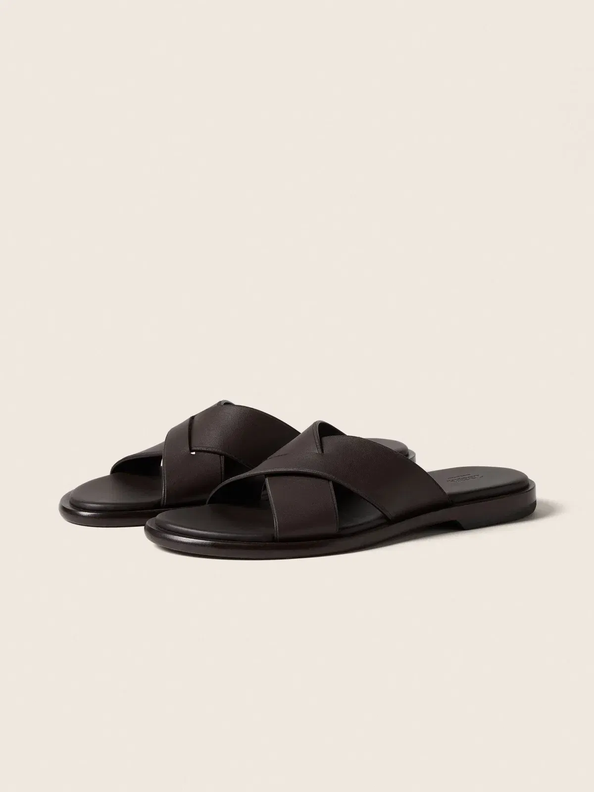 Zegna Dark Brown Leather Sandal