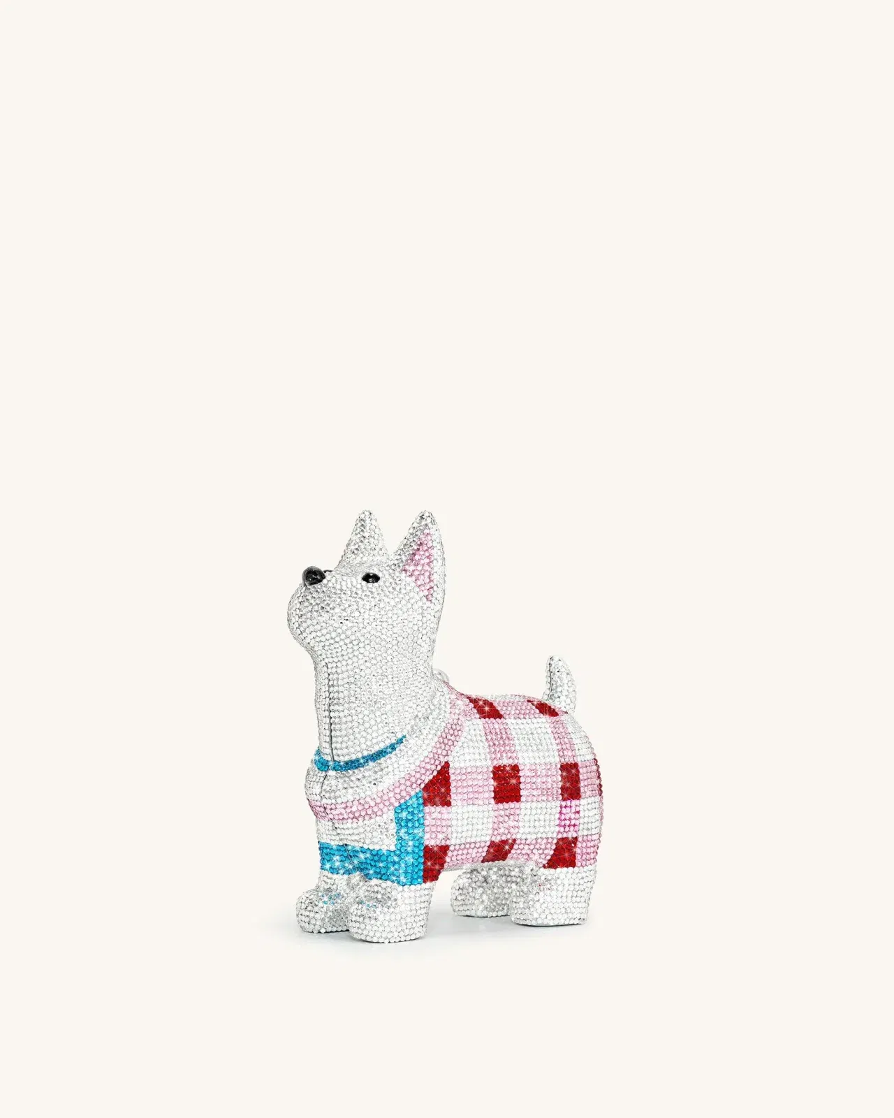 Jw Pei Eden Puppy Shape Faux Crystal Clutch White