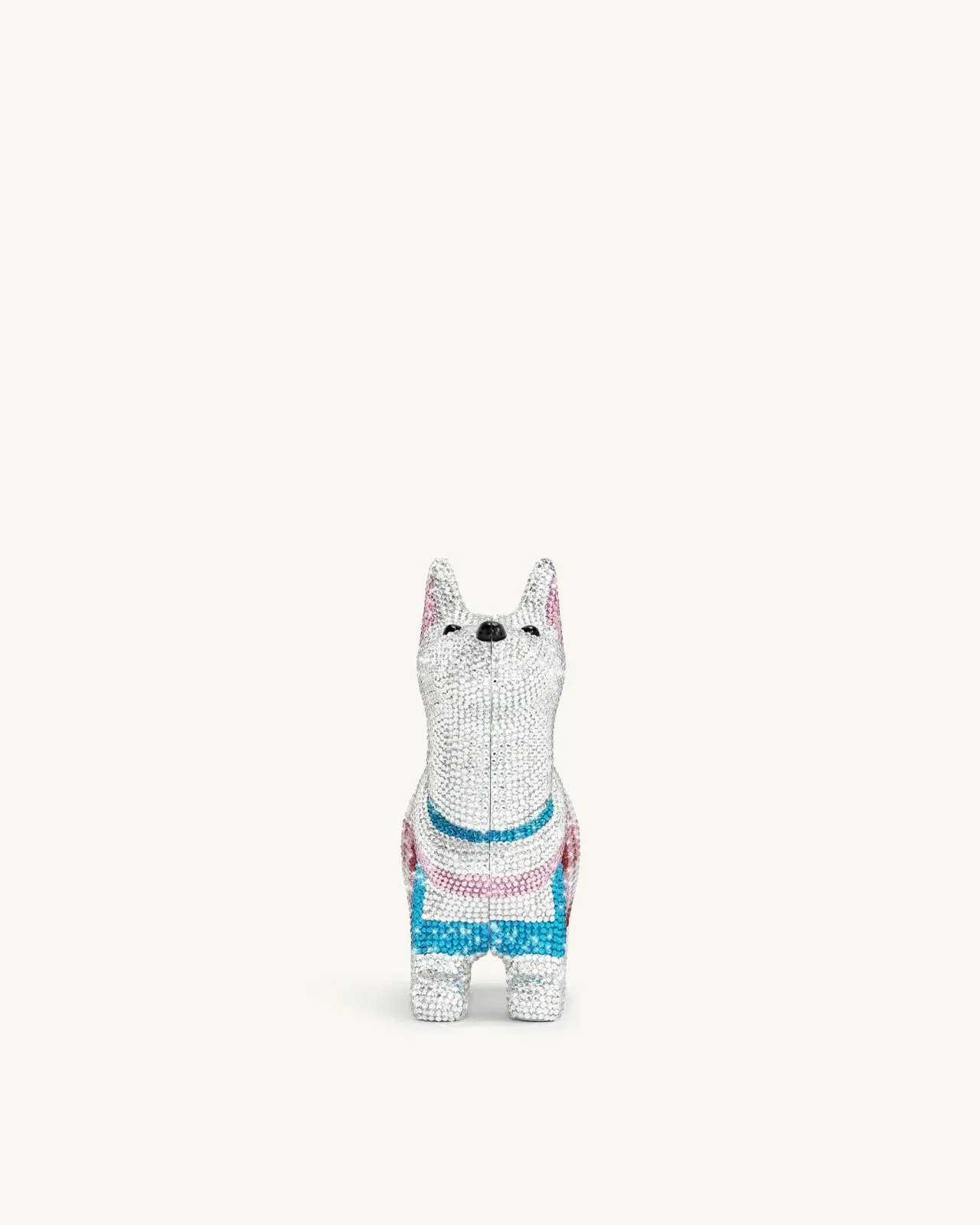 Jw Pei Eden Puppy Shape Faux Crystal Clutch White