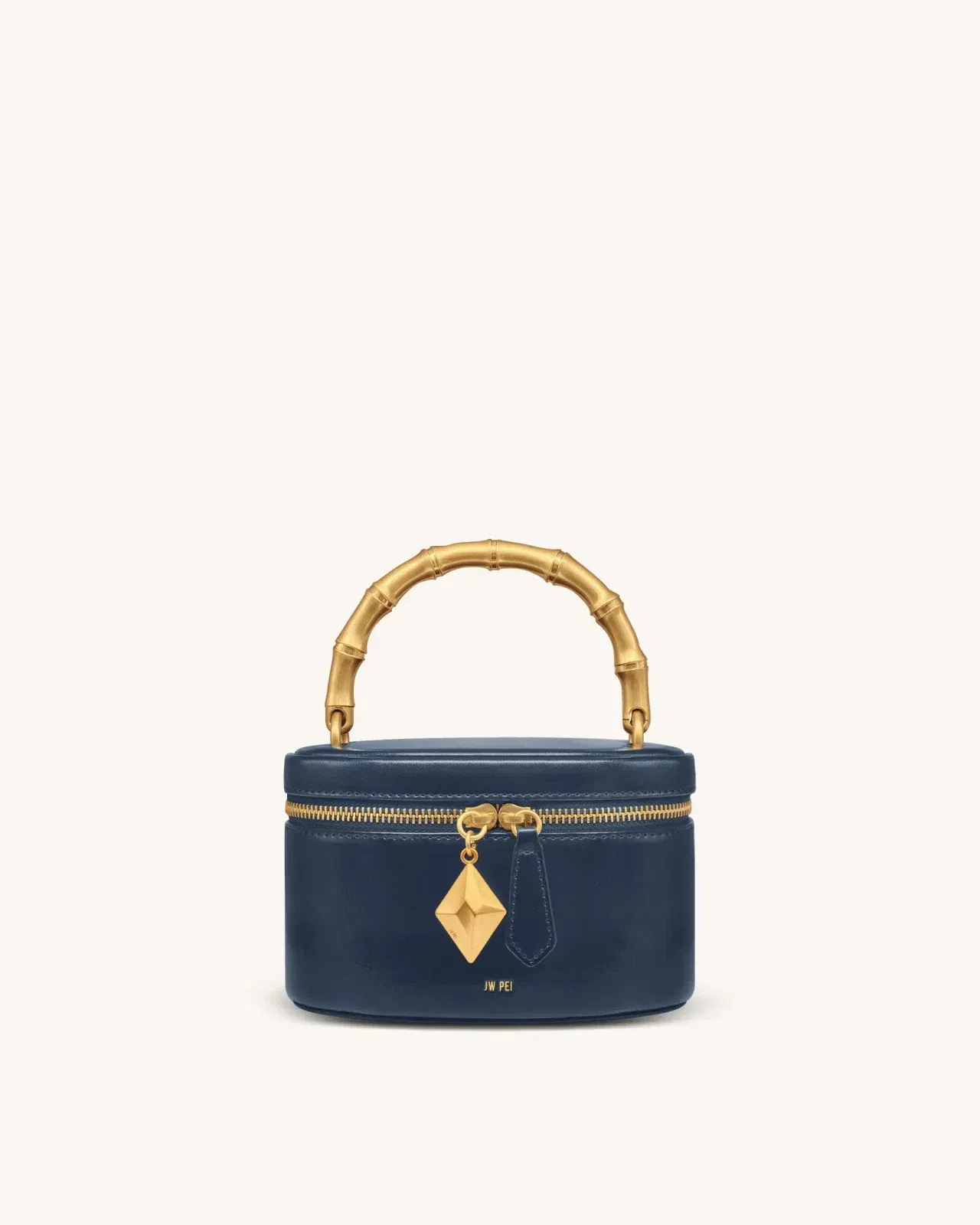 Jw Pei Natalie Metal Geometric Pendant Handle Bag Navy
