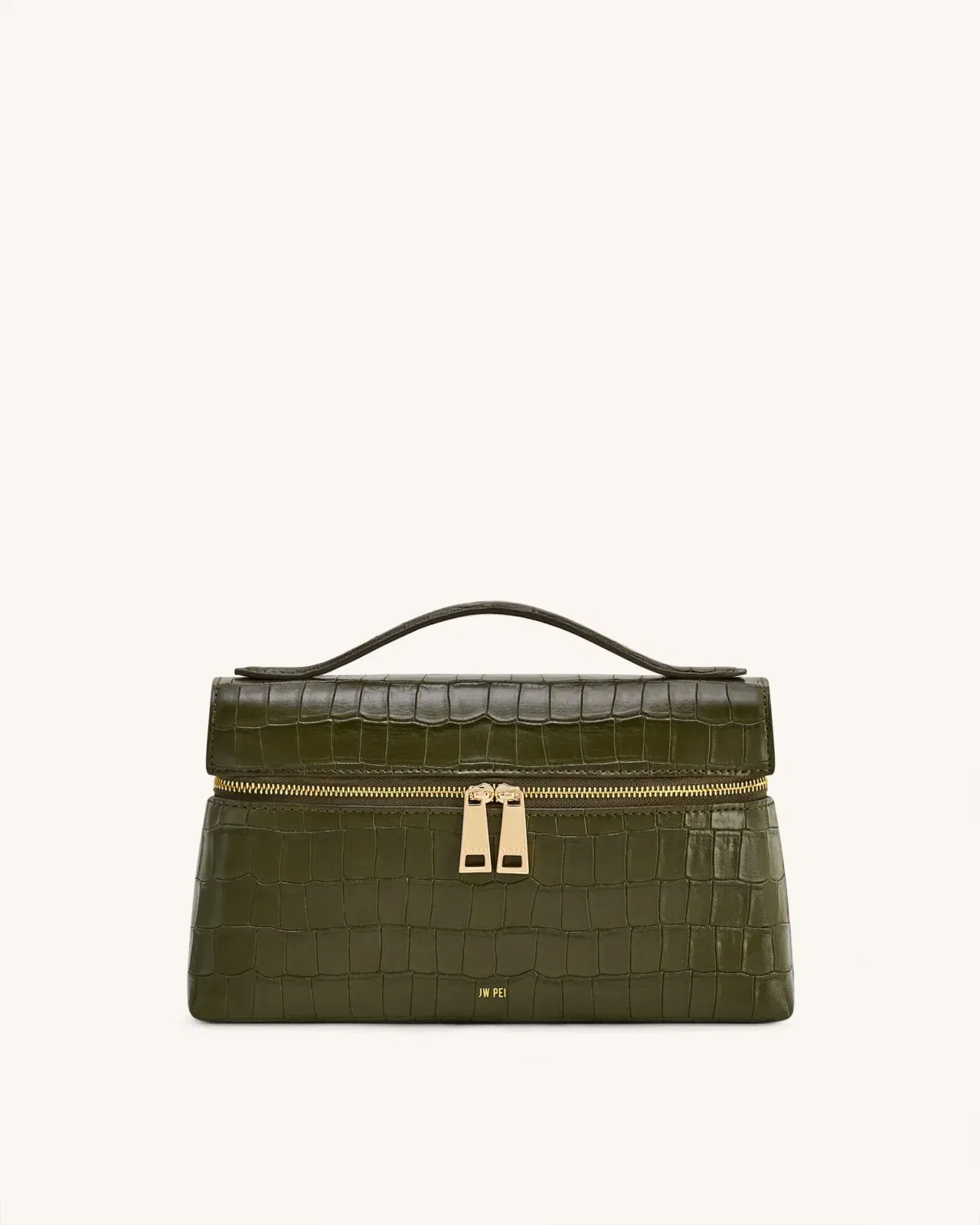 Jw Pei Thea Croc Embossed Top Handle Bag Olive Green
