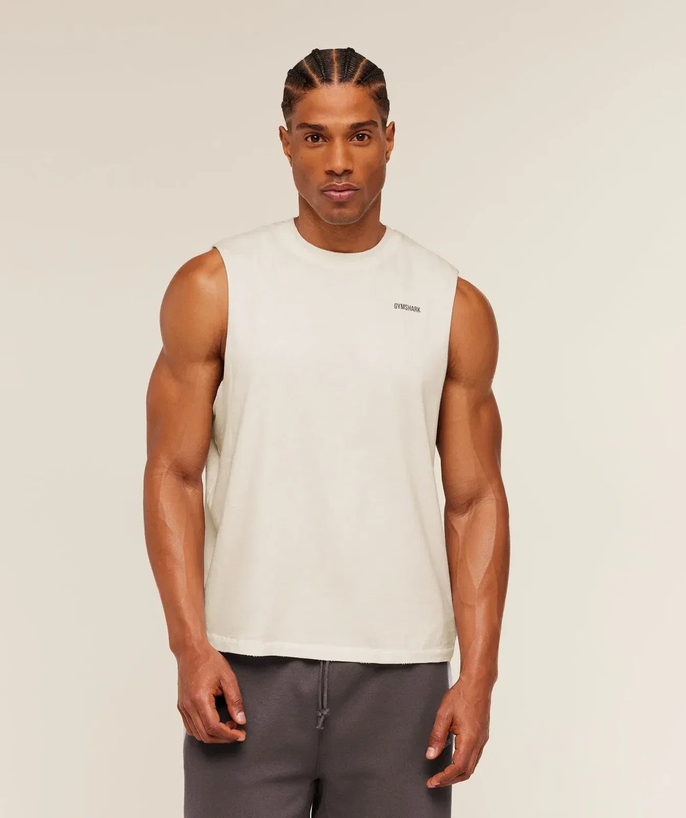 Gymshark Gymshark X Cbum Washed Sleeveless T-Shirt Soft White