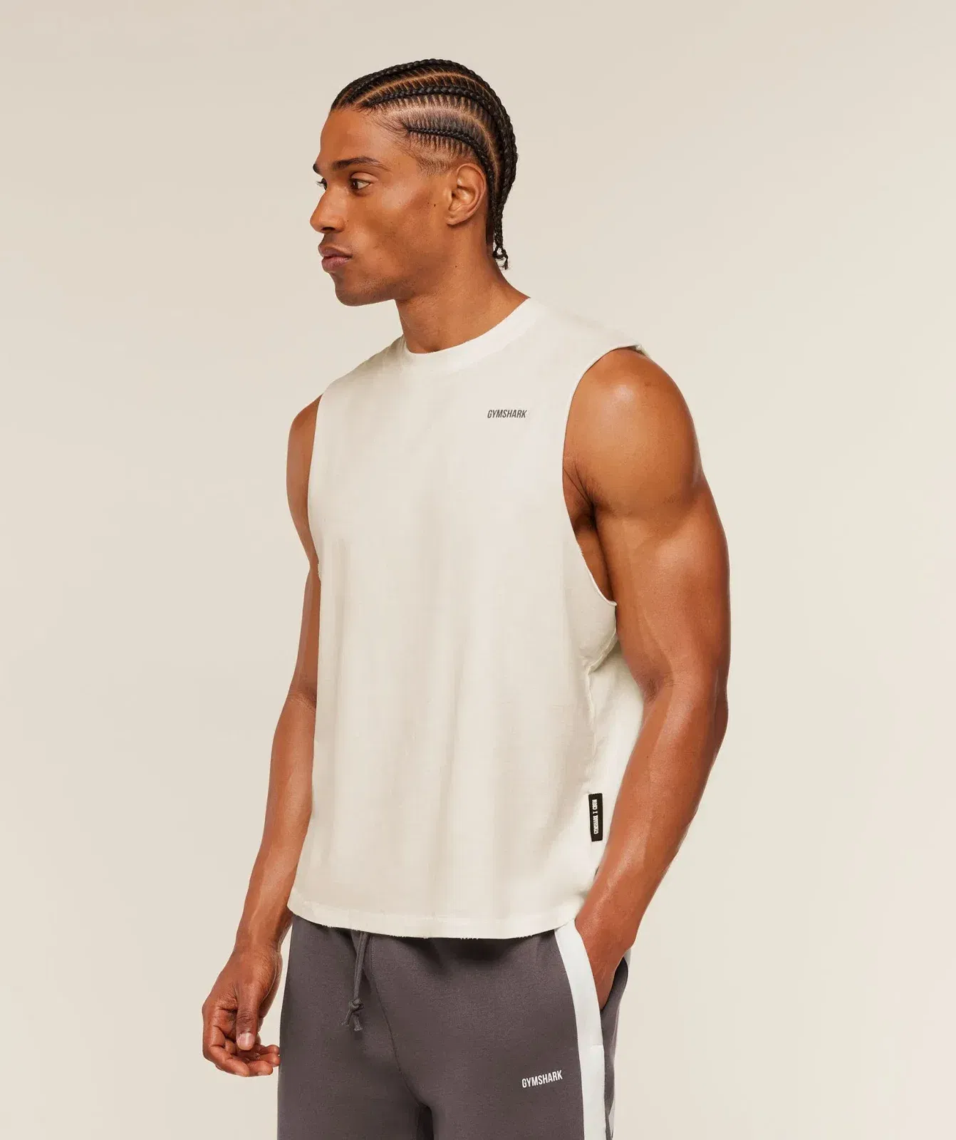 Gymshark Gymshark X Cbum Washed Sleeveless T-Shirt Soft White