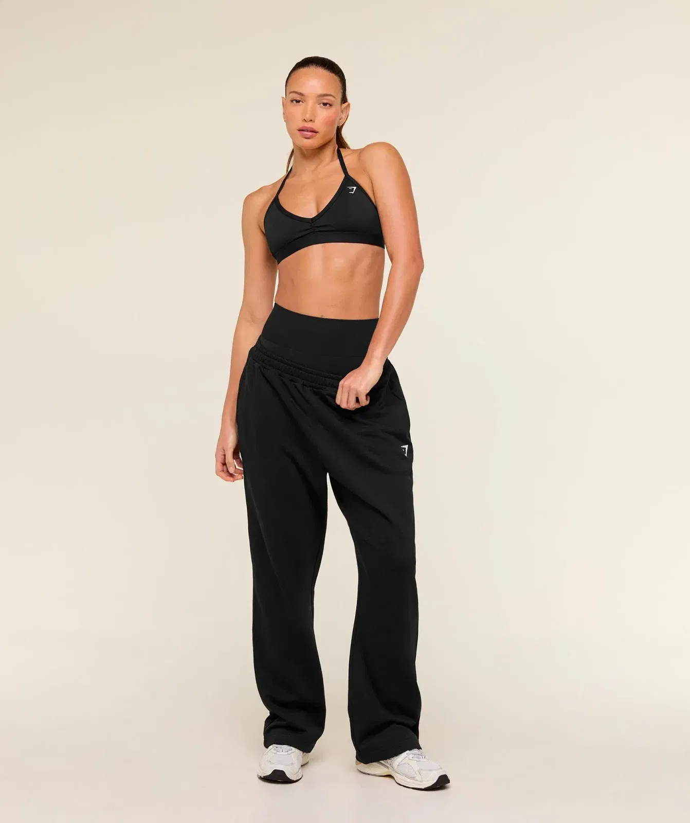 Women's Gymshark Training Fleece Straight Leg Regular Joggers Black