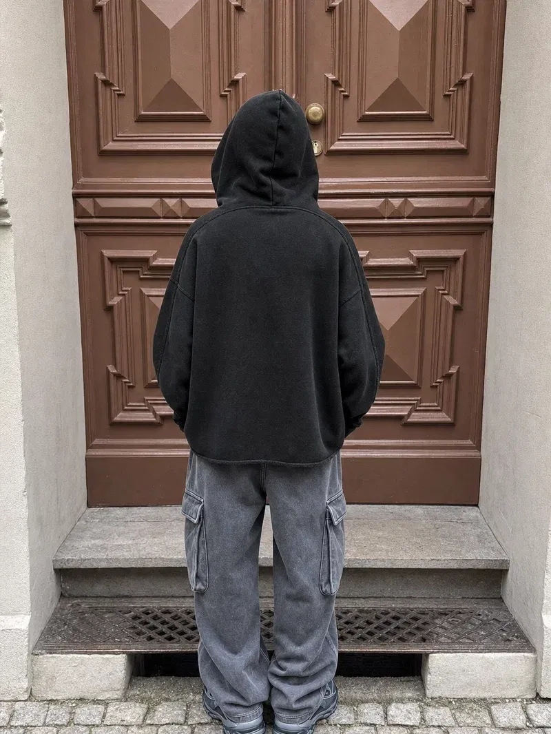 Be Autyst Blank Canvas Black Cropped Hoodie