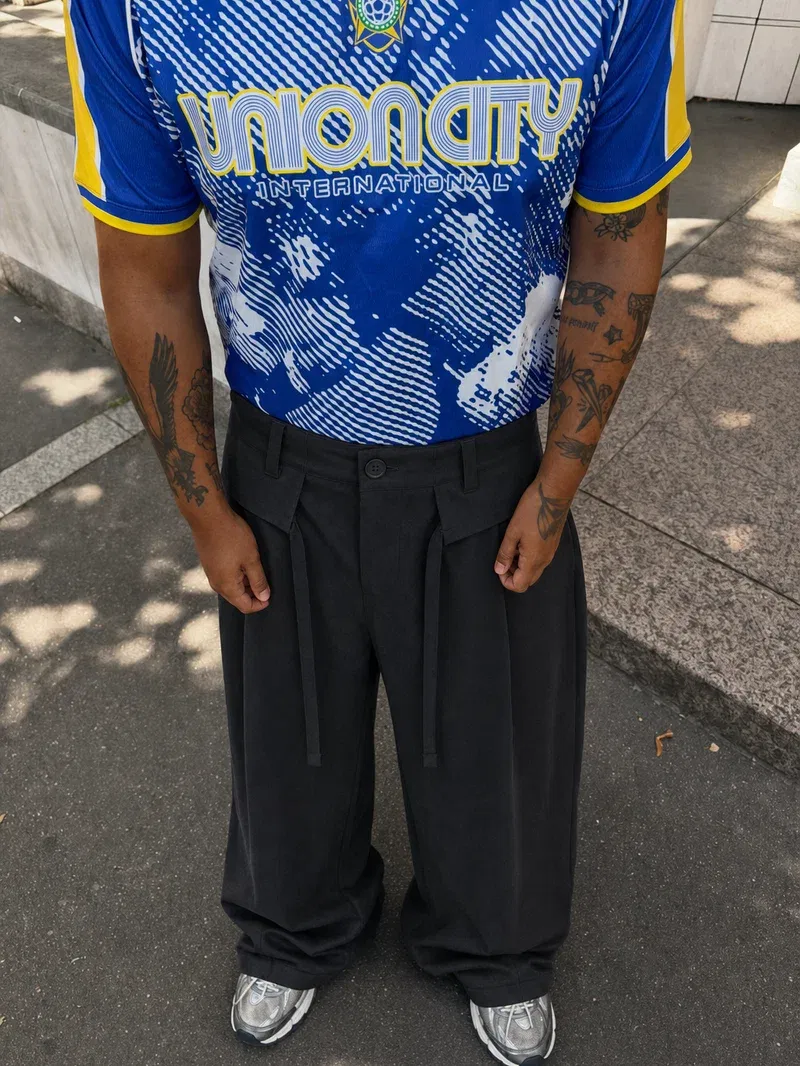 Off Supply Horizon Black Trousers