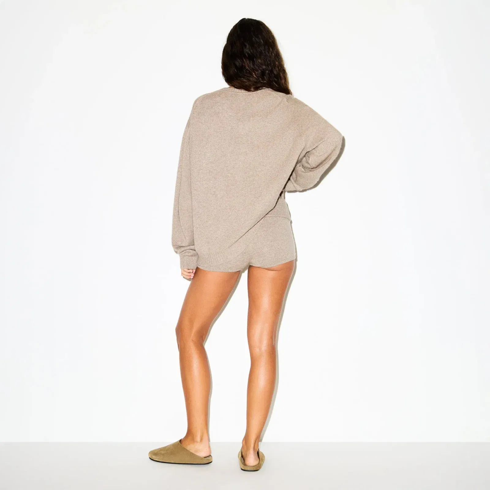 Wool Cashmere Oversized V Neck Sweater