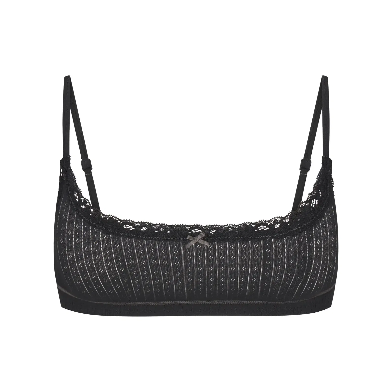 Lightweight Cotton Pointelle Scoop Bralette