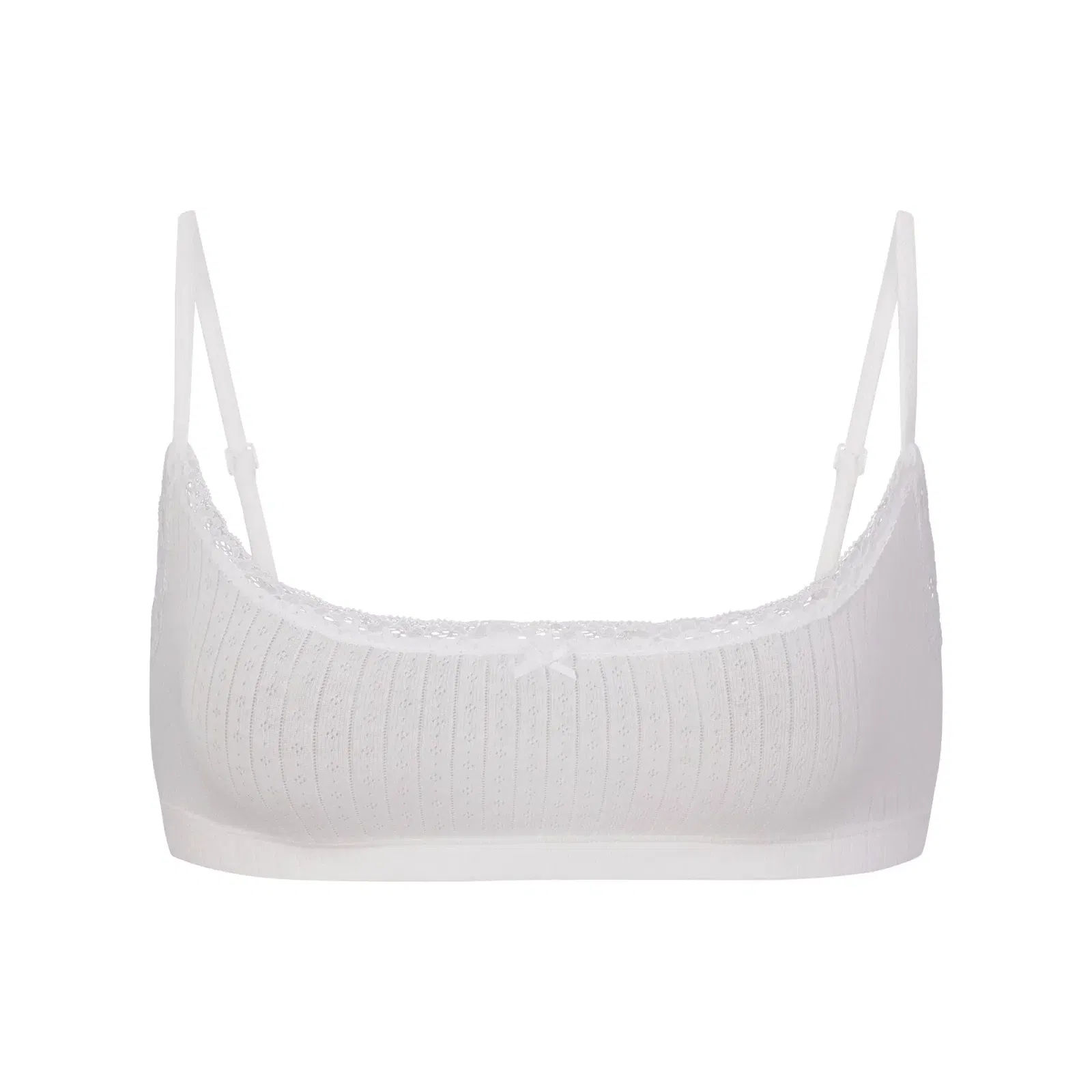 Lightweight Cotton Pointelle Scoop Bralette