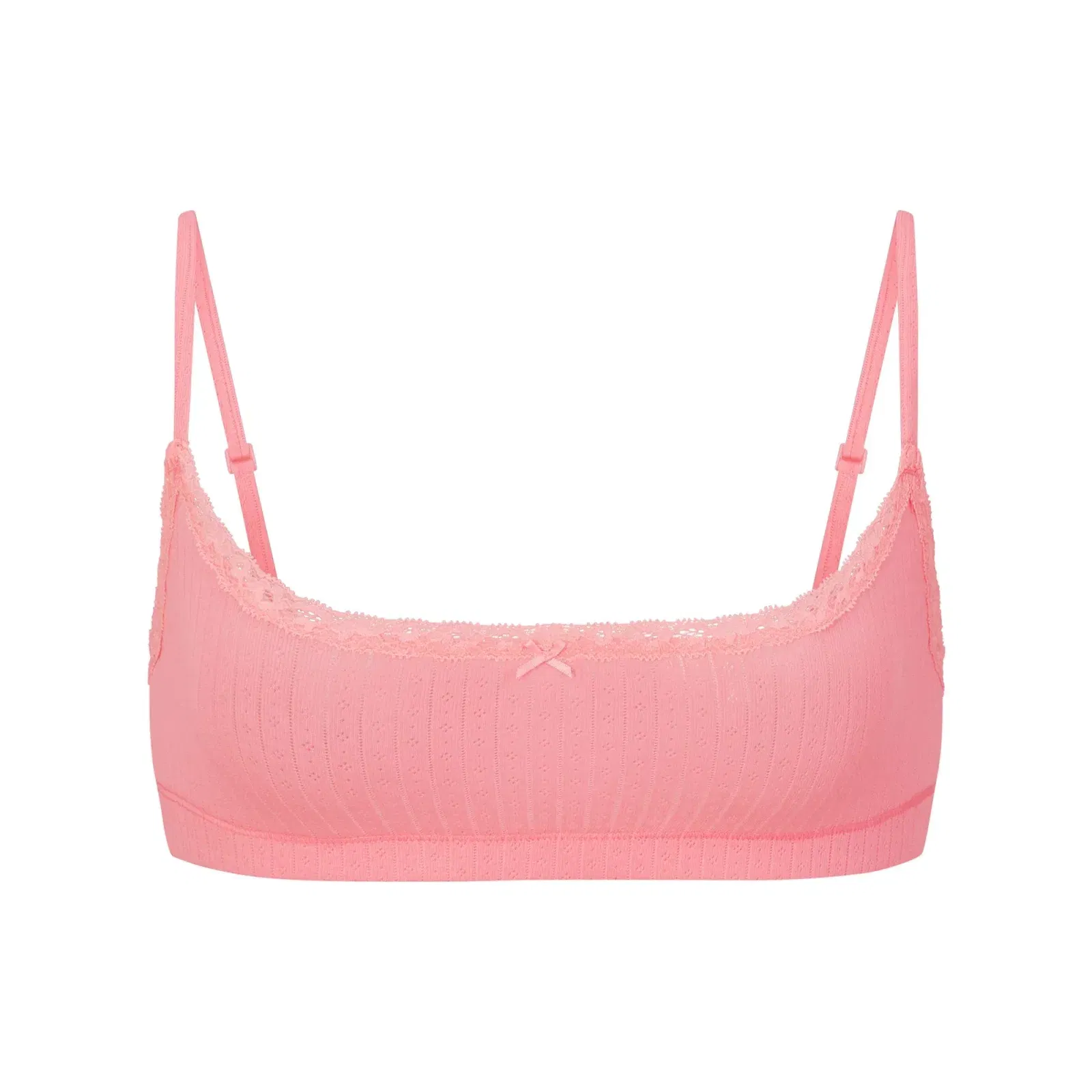 Lightweight Cotton Pointelle Scoop Bralette