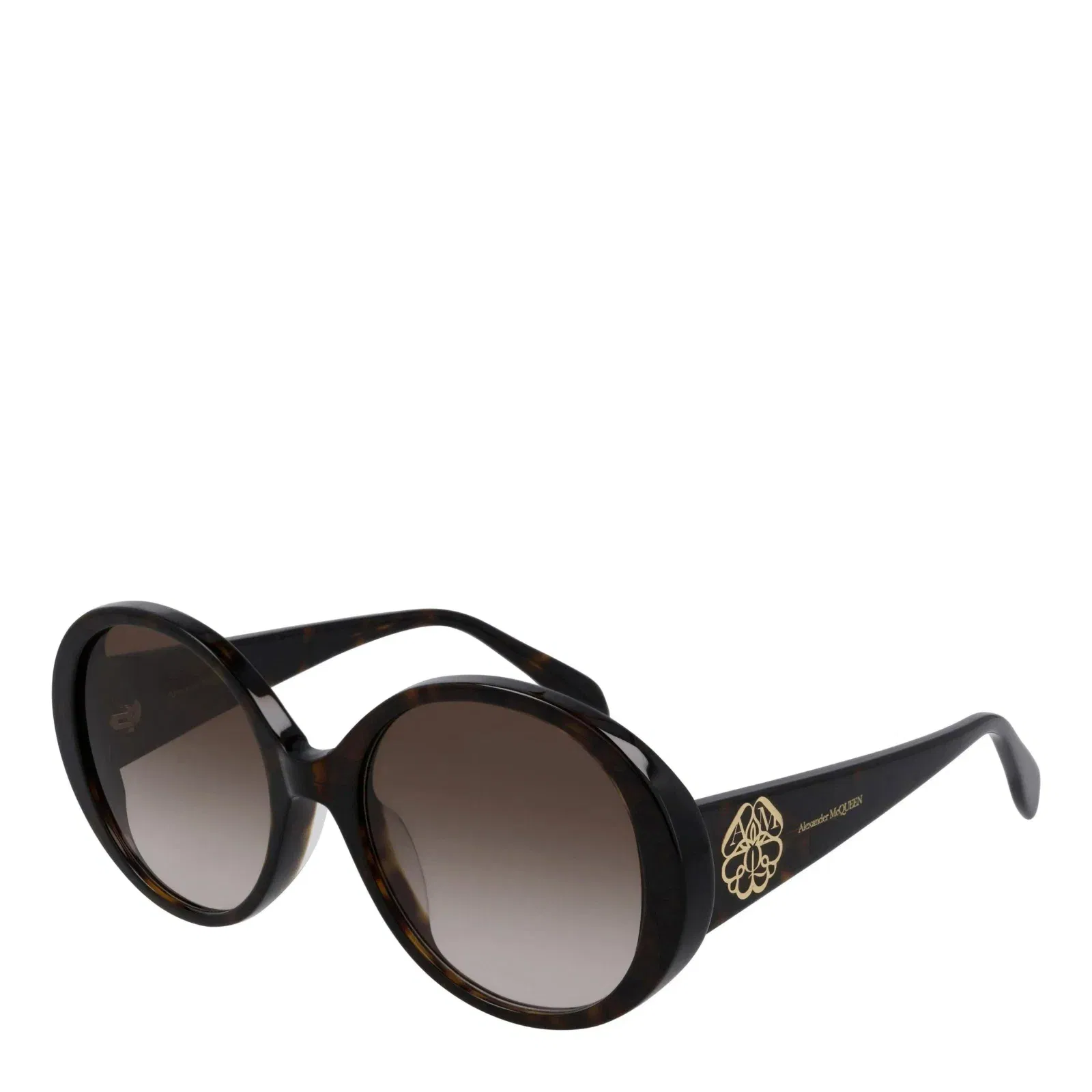 Seal Motif Alexander McQueen Round Sunglasses