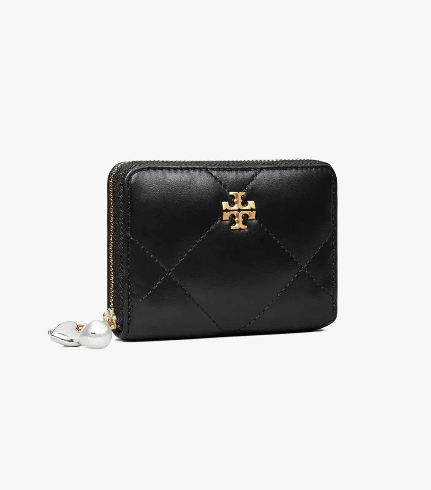 Small Kira Diamond Quilt Charm Zip Wallet