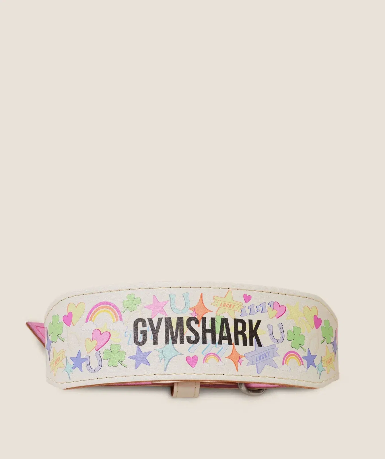 Women's Gymshark Lucky Graphic Lifting Belt Tinted White