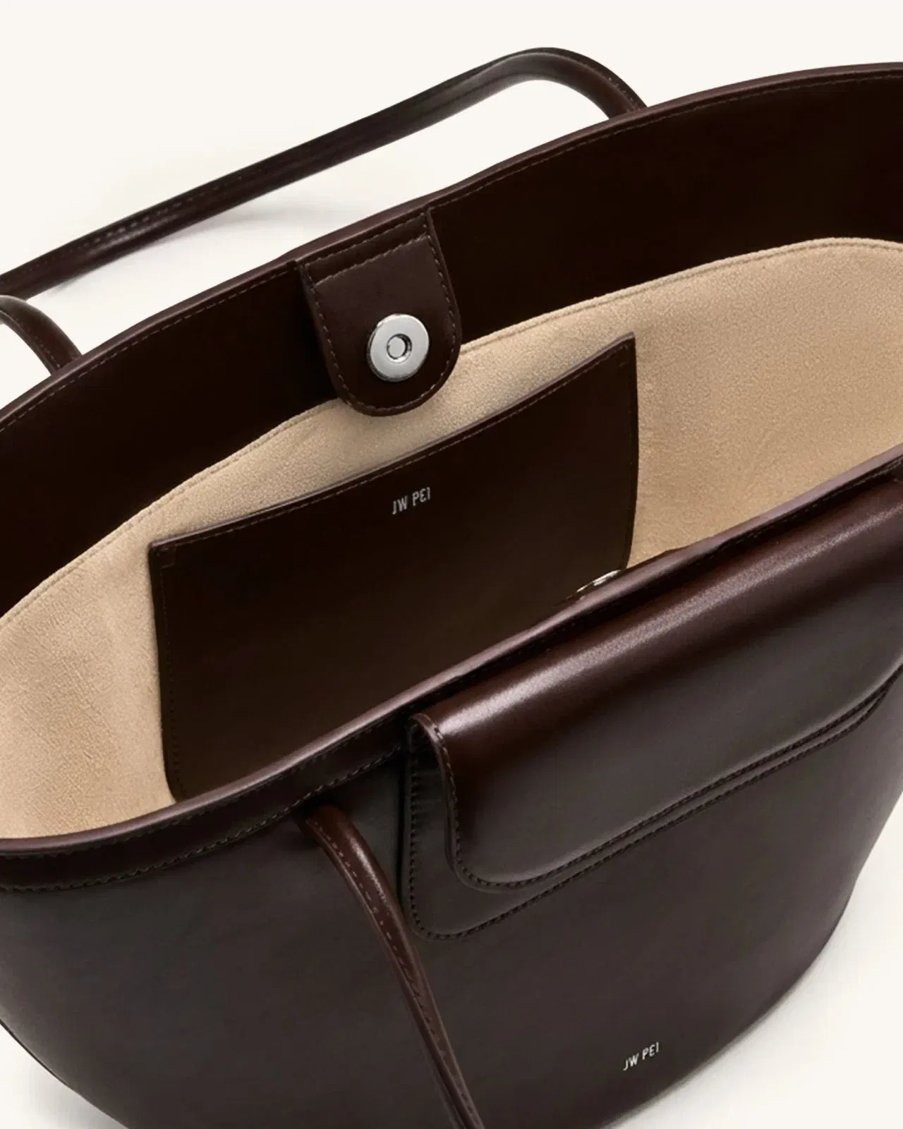 Jw Pei Corinne Pocket Tote Bag Dark Brown