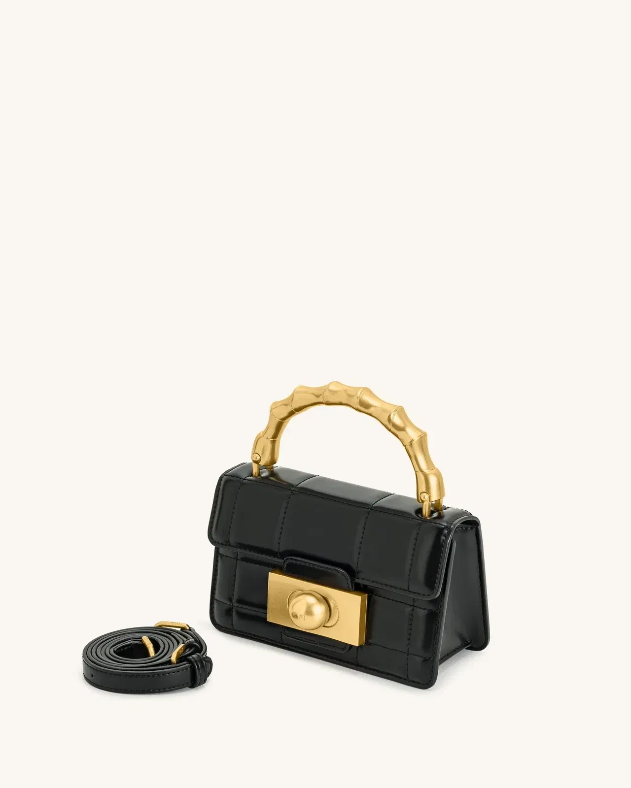 Jw Pei Kaia Bamboo Metal Handle Handbag Black
