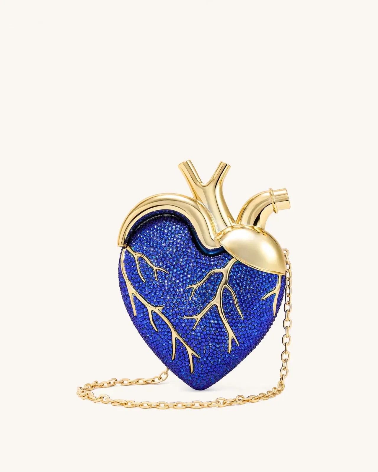 Jw Pei Maren Artificial Crystal Heart Shaped Bag Cobalt Blue
