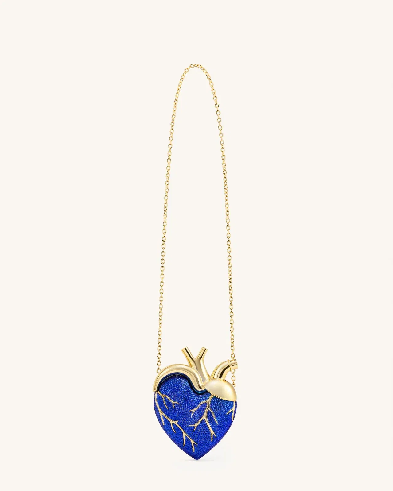 Jw Pei Maren Artificial Crystal Heart Shaped Bag Cobalt Blue