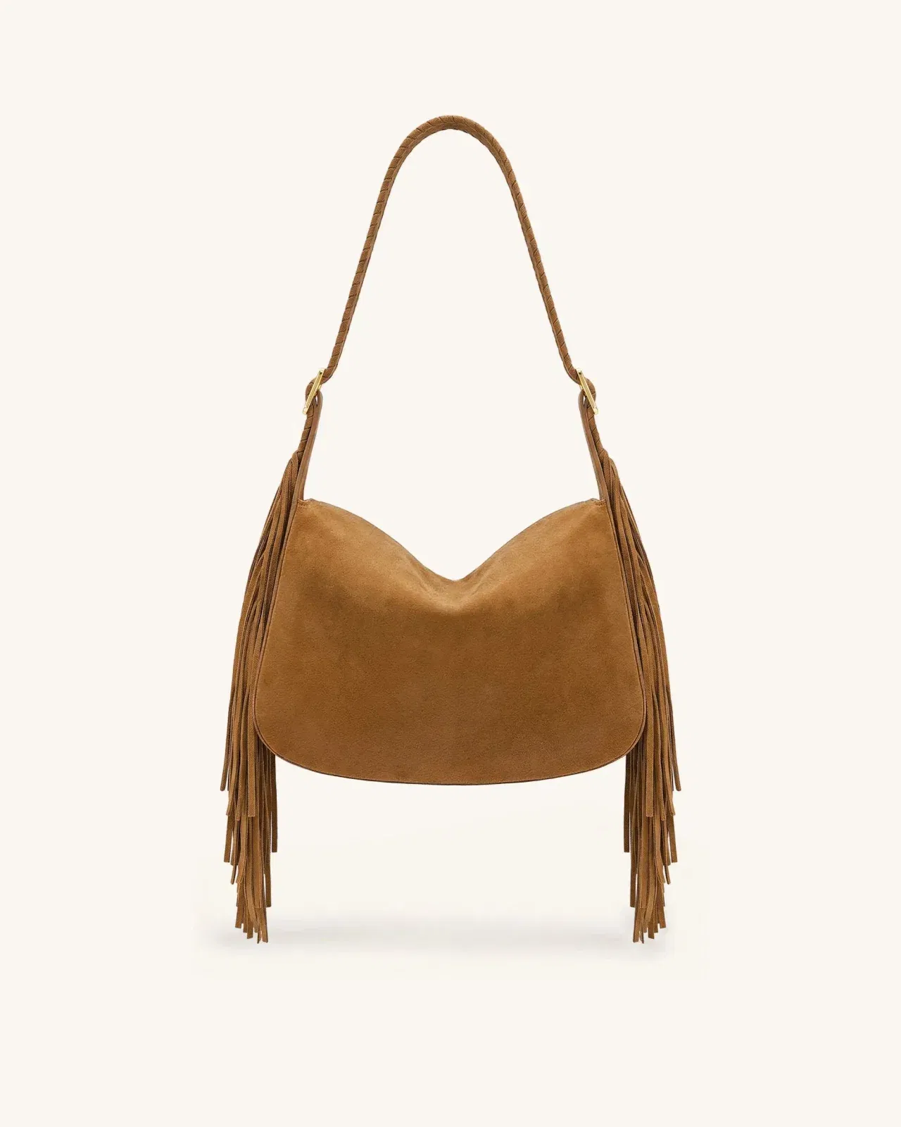 Jw Pei Avery Fringe Faux Suede Shoulder Bag Brown