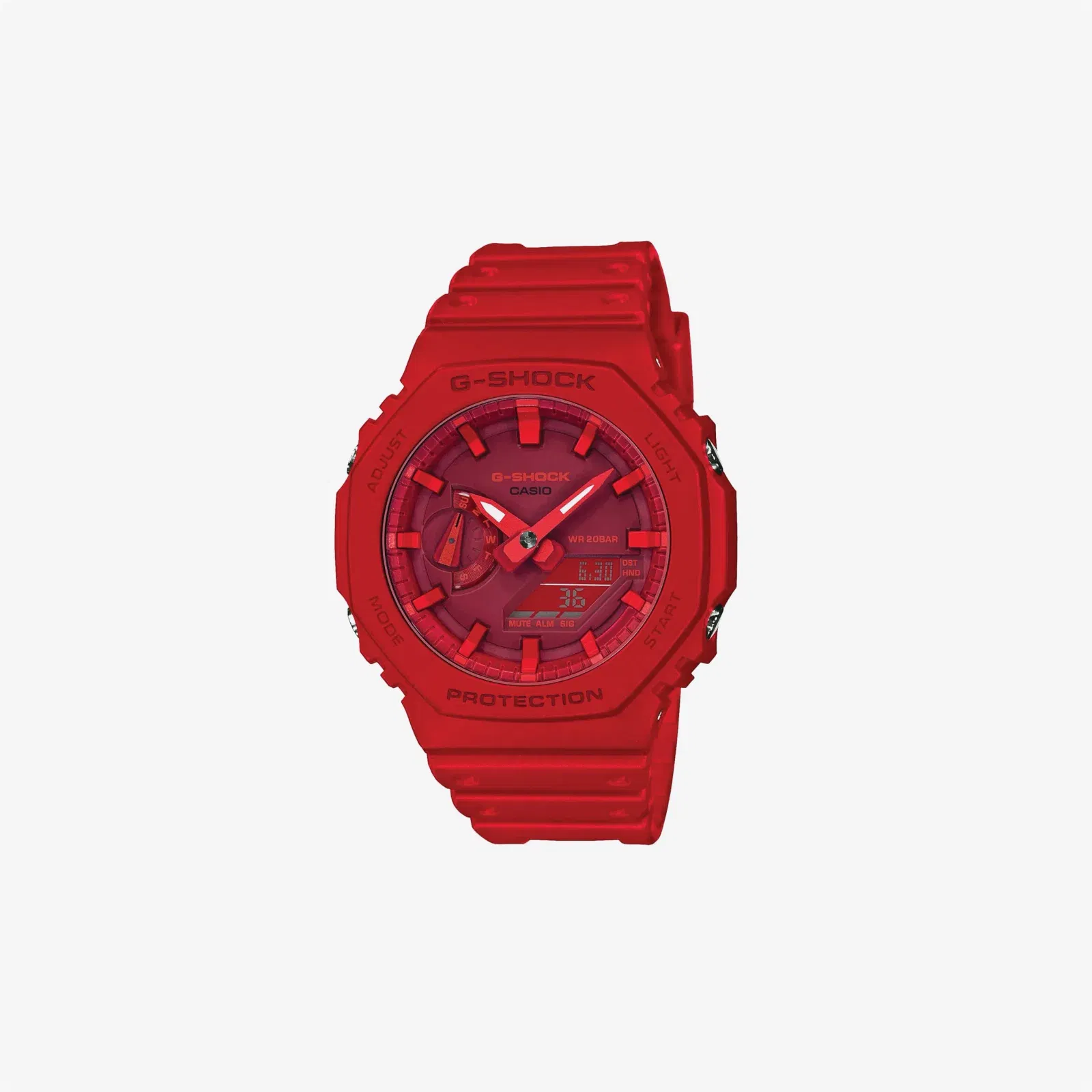 Casio G-Shock GA-2100-4ADR Carbon Core Guard Red Dial Resin Digital Watch Japan