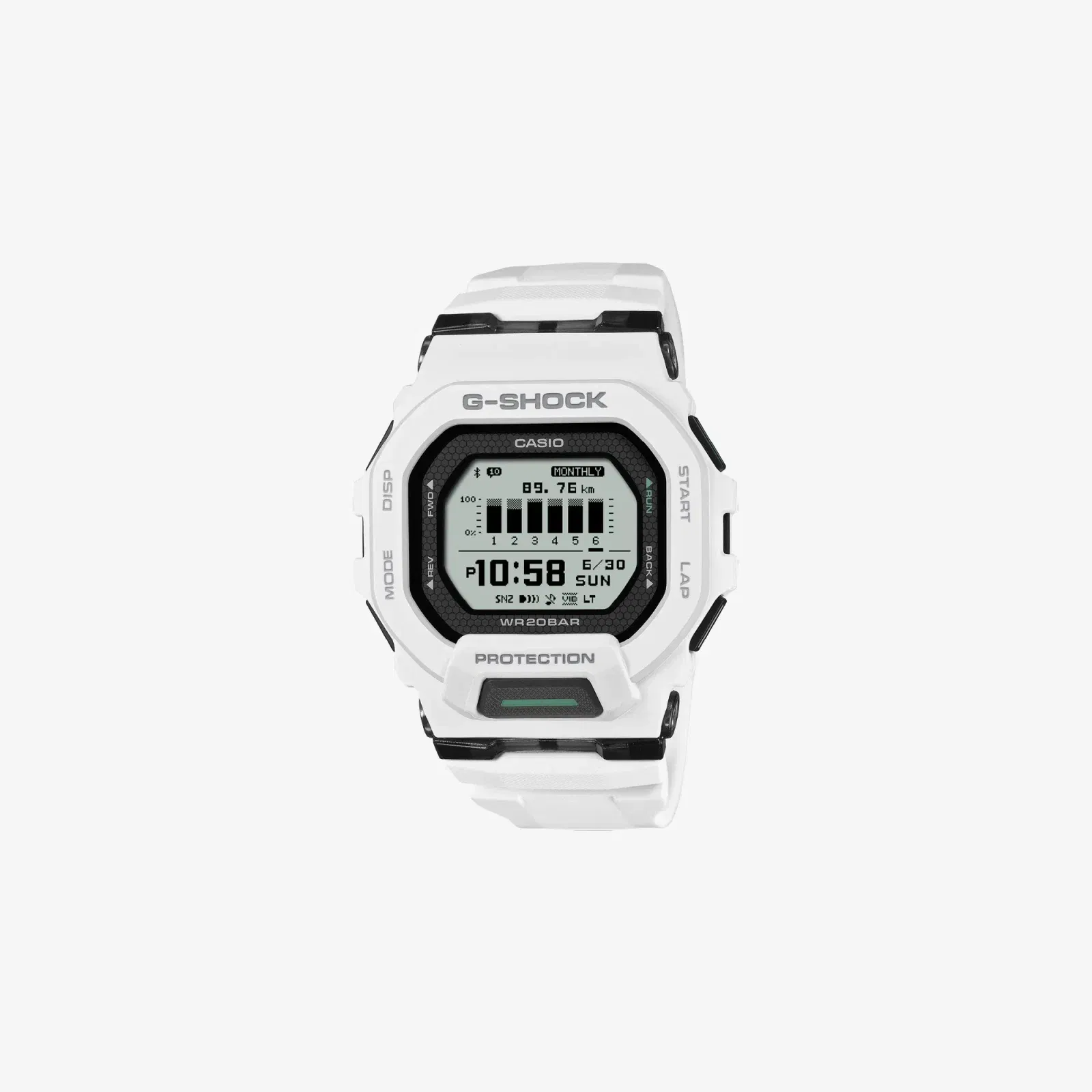 Casio G-Shock GBD-200-7DR Quartz Transparent Dial Digital Resin Watch