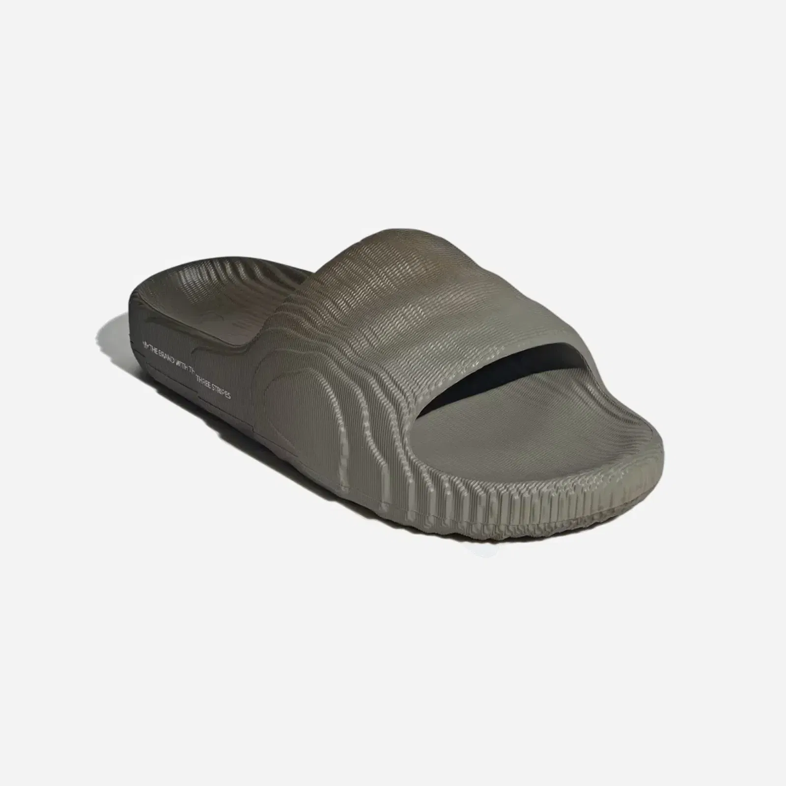 Adidas Adilette 22 Slides Silver Pebble / Shadow Olive / Off White