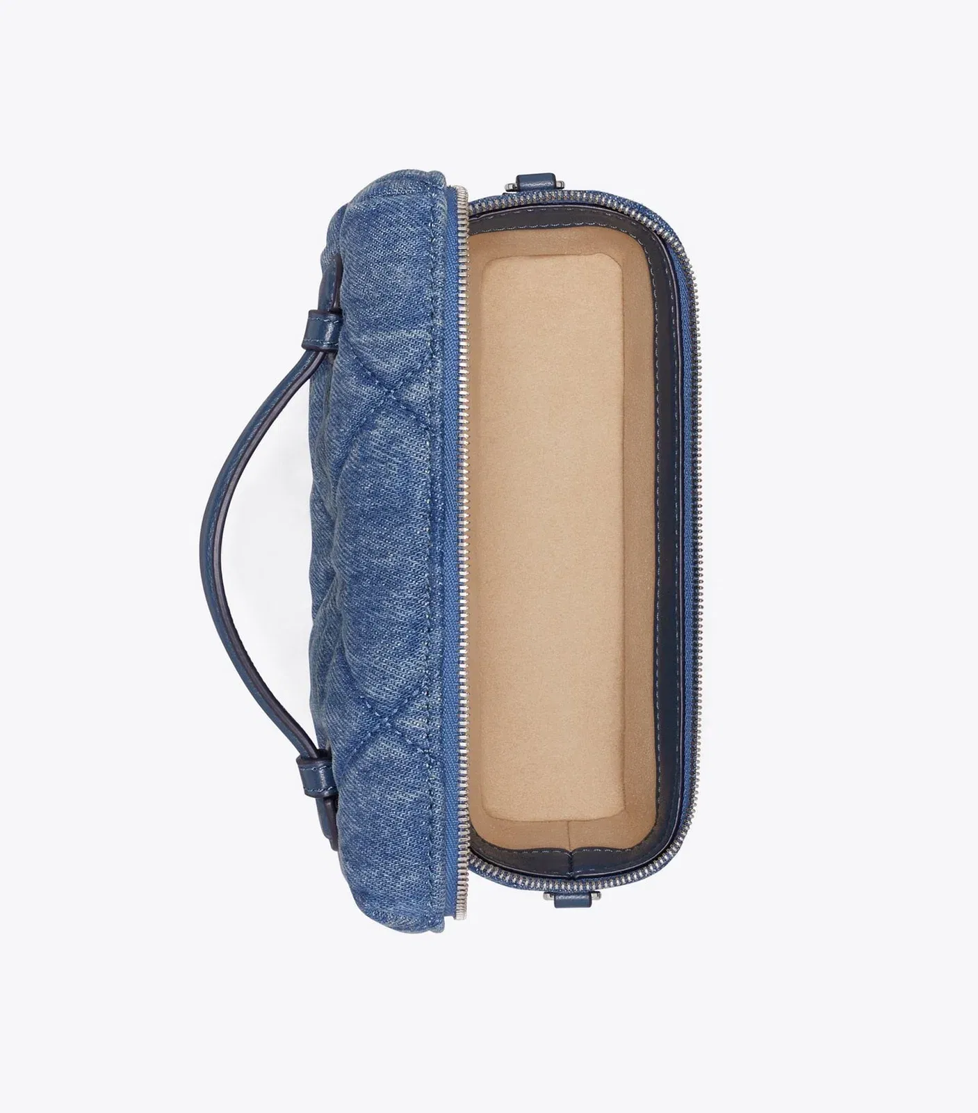 Kira Diamond Quilt Denim Vanity Case