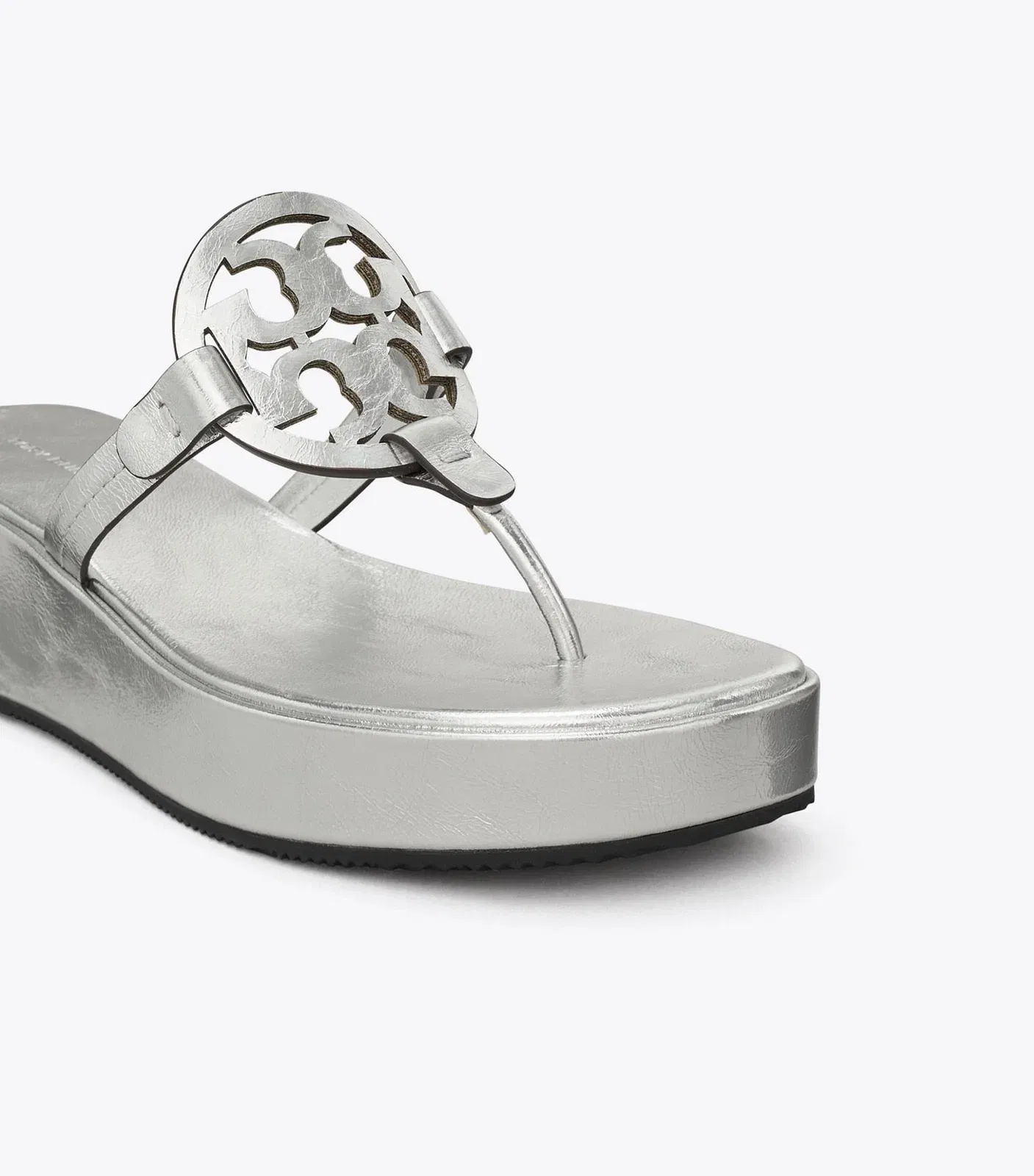 Miller Crinkled Metallic Wedge Sandal