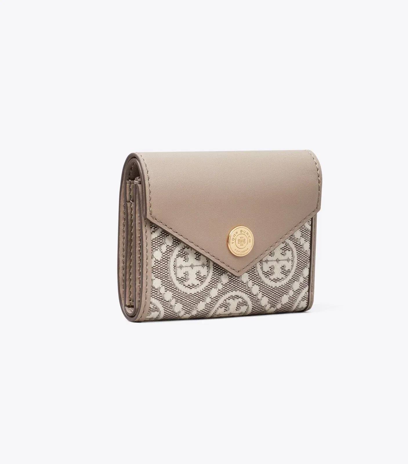 T Monogram Coated Jacquard Envelope Small Wallet
