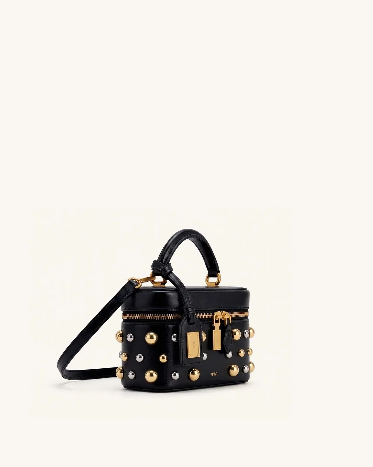 Jw Pei Cleo Studded Box Shape Top Handle Bag Black