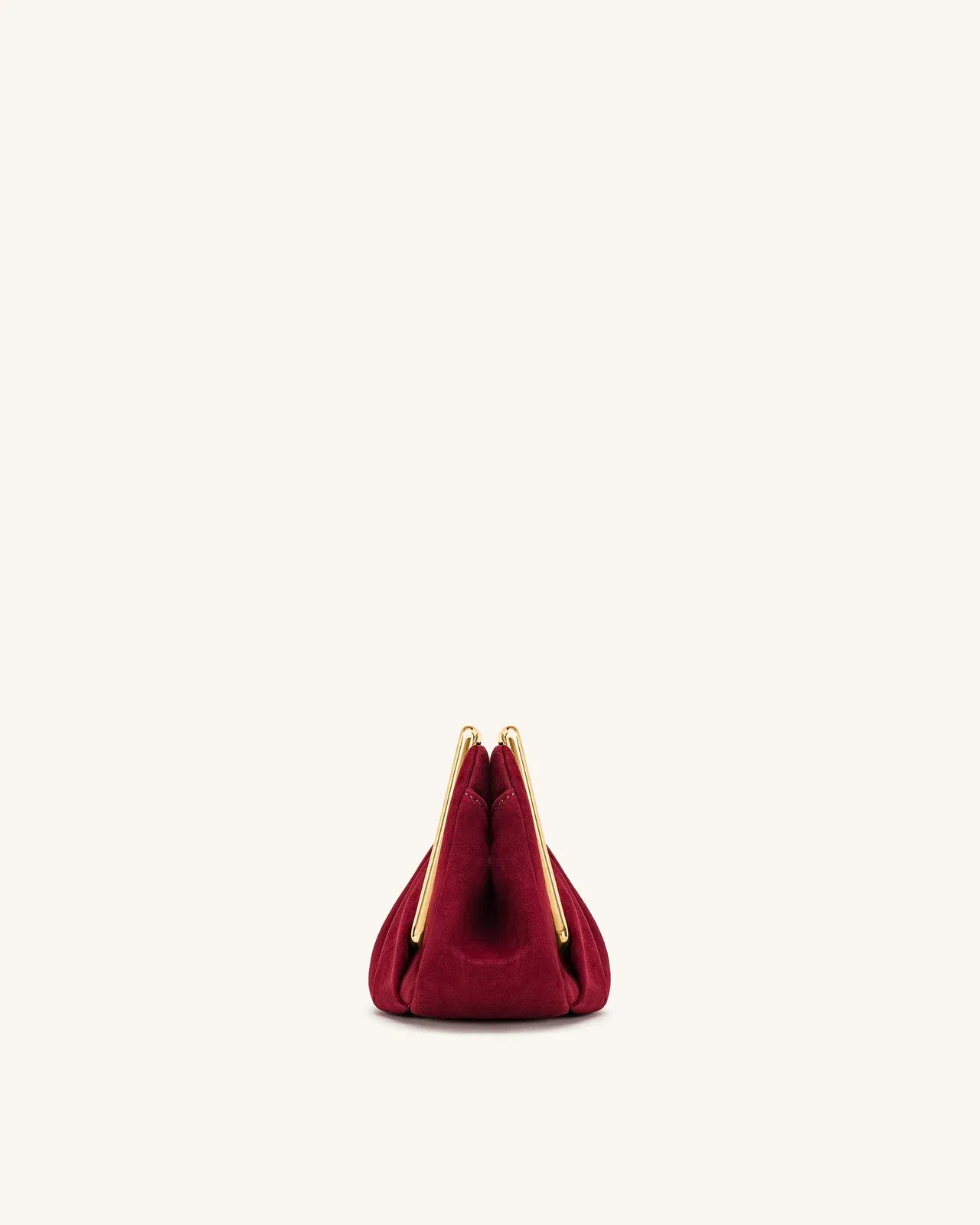 Jw Pei Lila Faux Suede Metal Frame Clutch Red