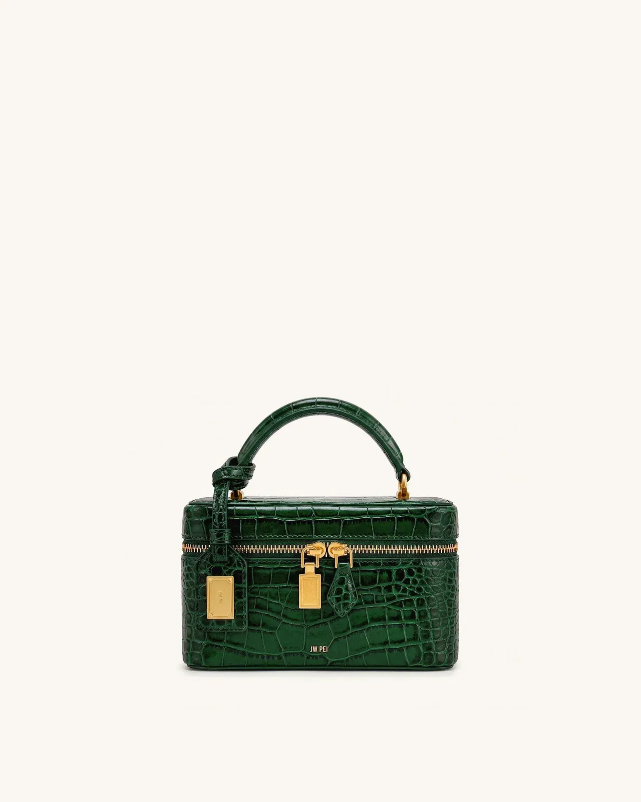 Jw Pei Cleo Box Shape Top Handle Bag Forest Green Croc