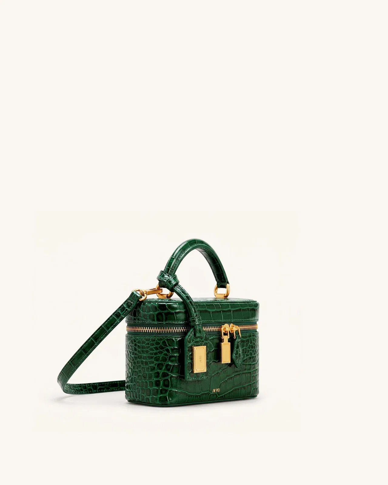 Jw Pei Cleo Box Shape Top Handle Bag Forest Green Croc