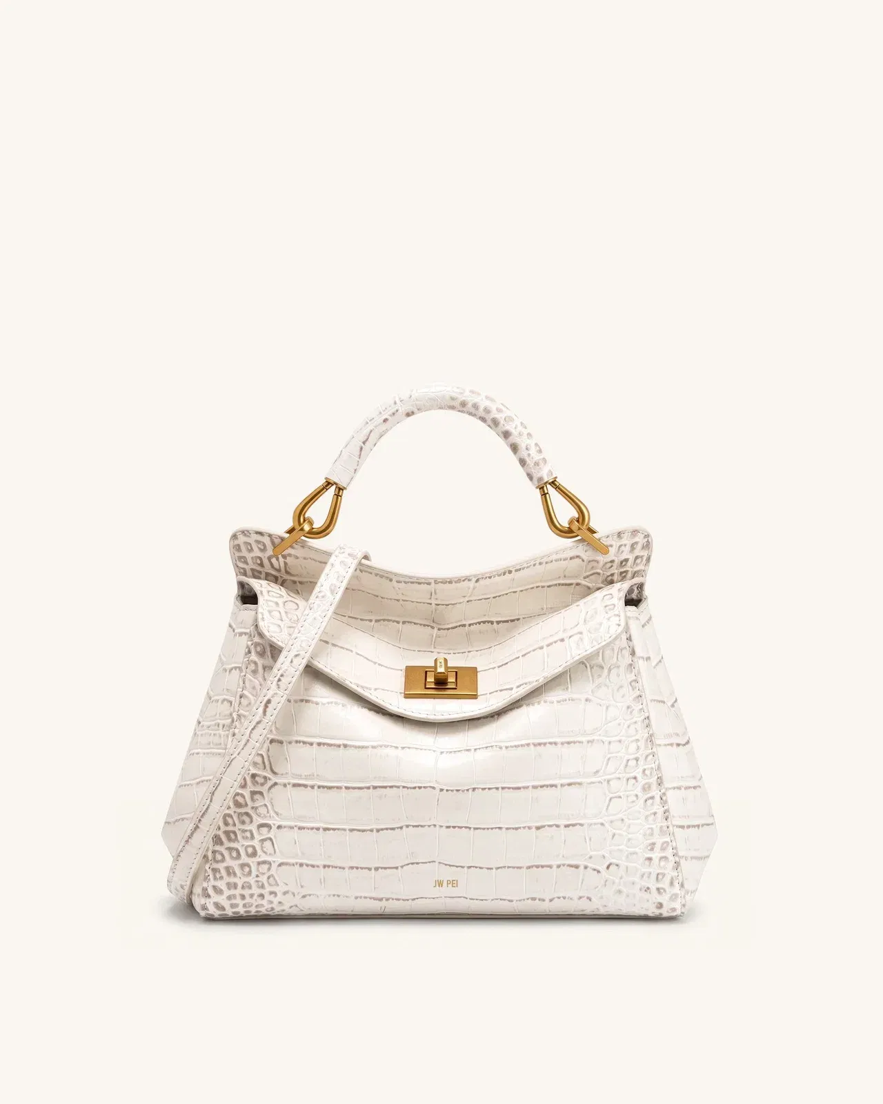 Jw Pei Lucia Classic Top Handle Bag Off White Croc