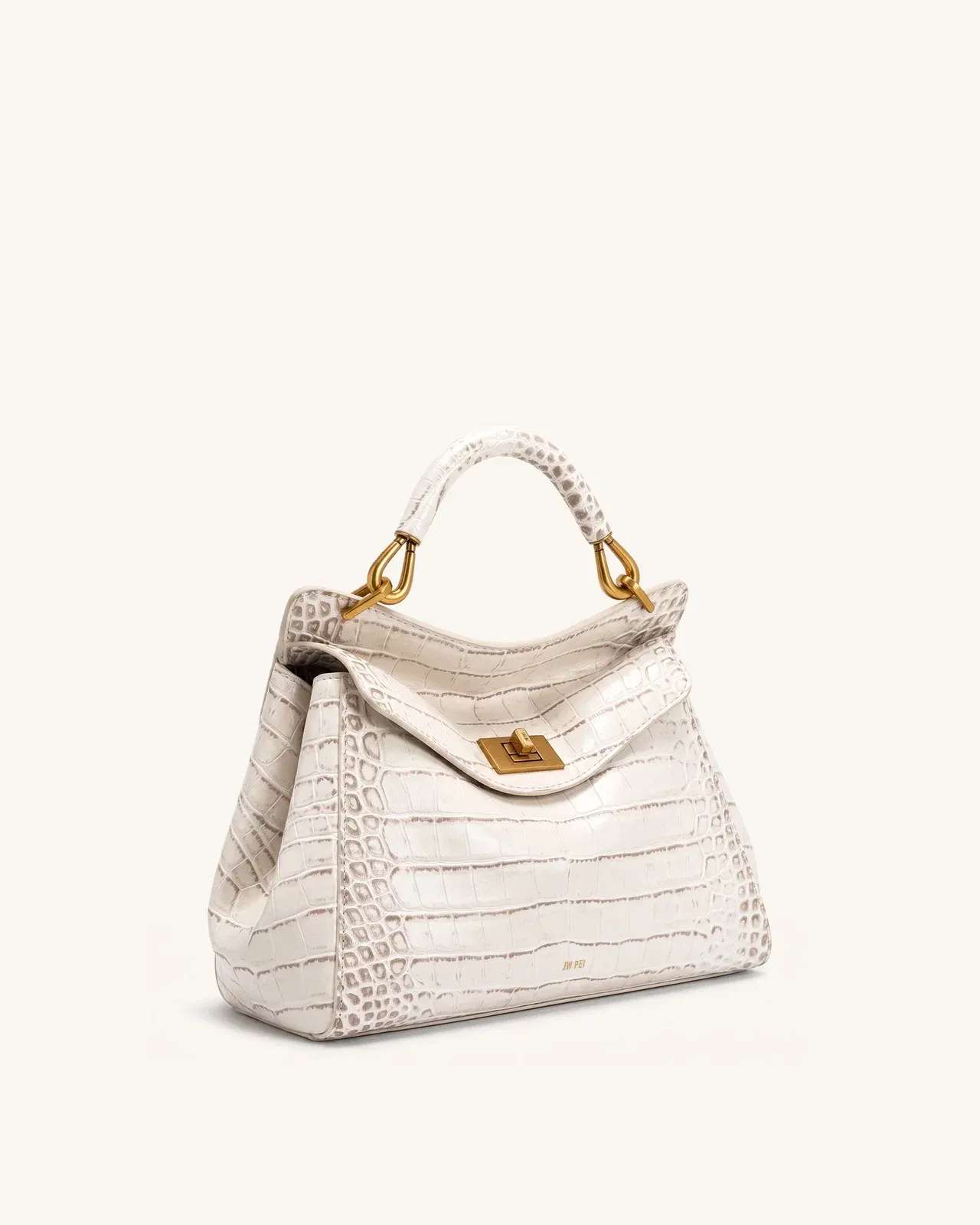 Jw Pei Lucia Classic Top Handle Bag Off White Croc