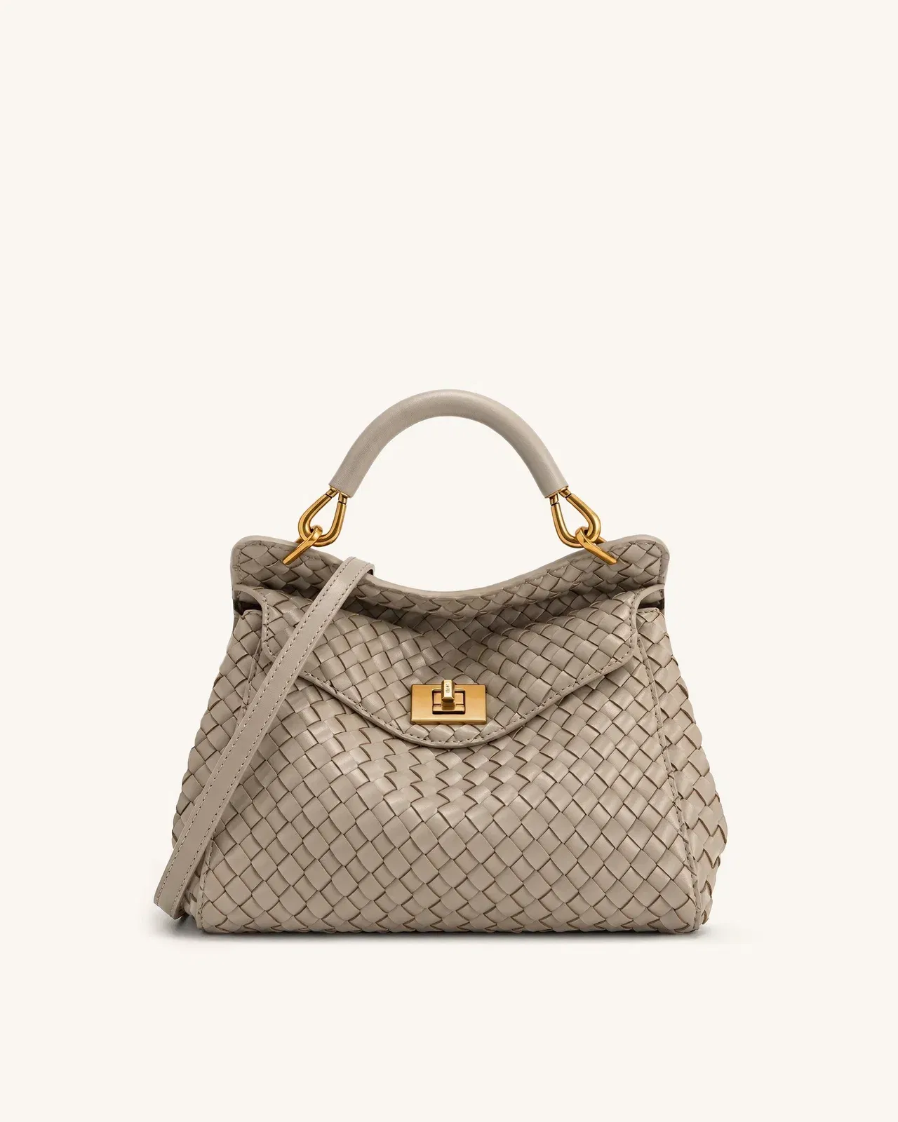 Jw Pei Lucia Classic Woven Top Handle Bag Mud Gray