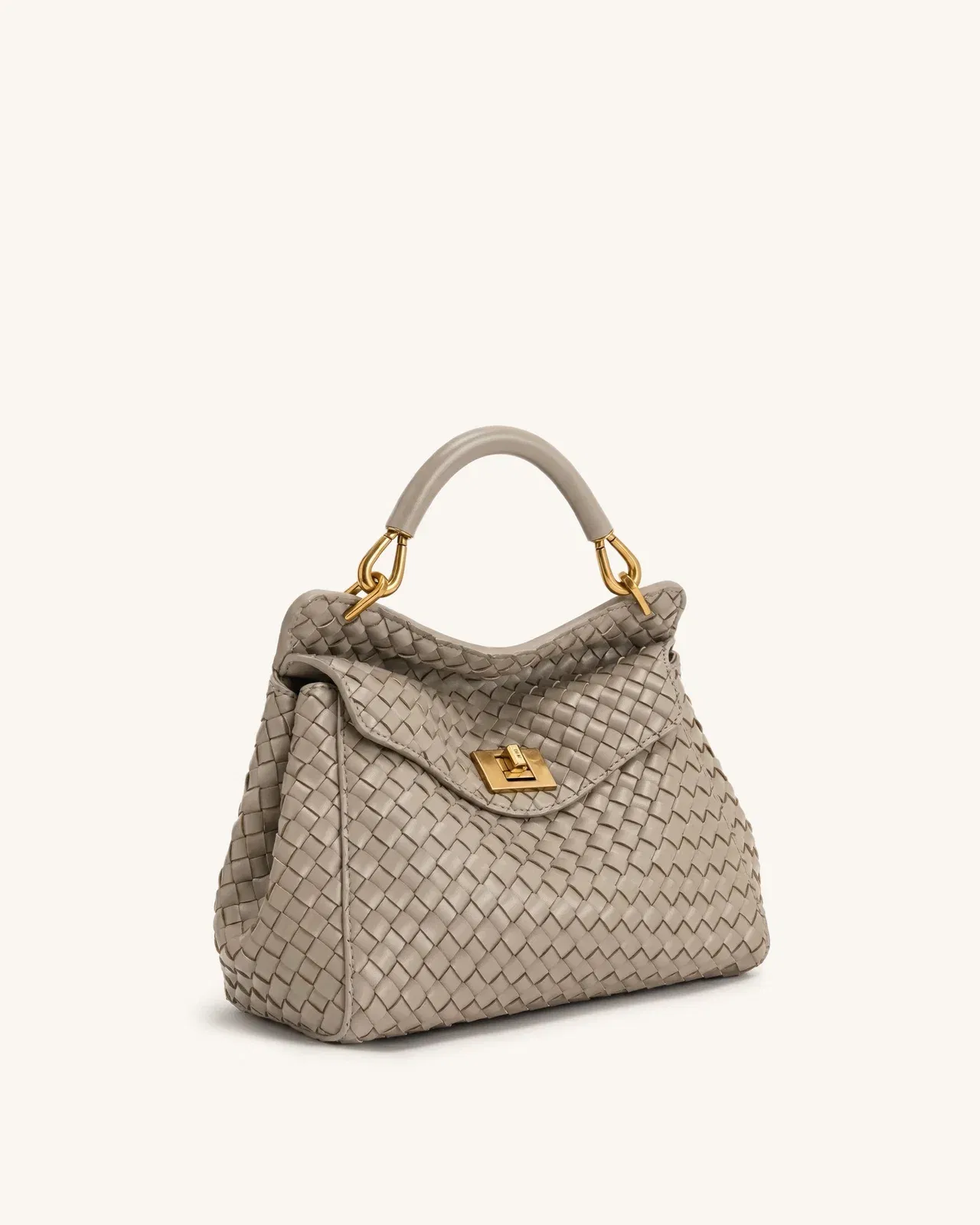 Jw Pei Lucia Classic Woven Top Handle Bag Mud Gray