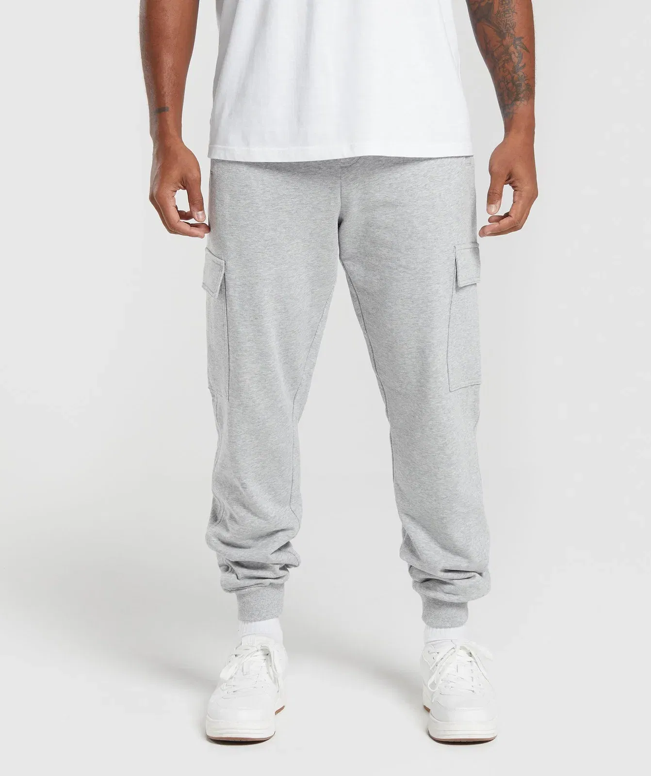 Gymshark Rest Day Essentials Cargo Joggers Light Grey Core Marl