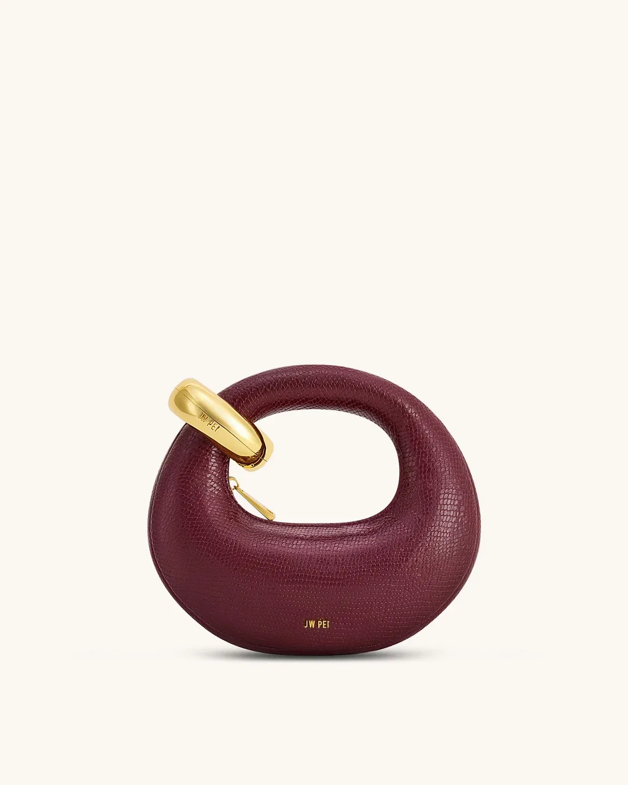 Jw Pei Abacus Faux Snake Effect Mini Top Handle Bag Burgundy