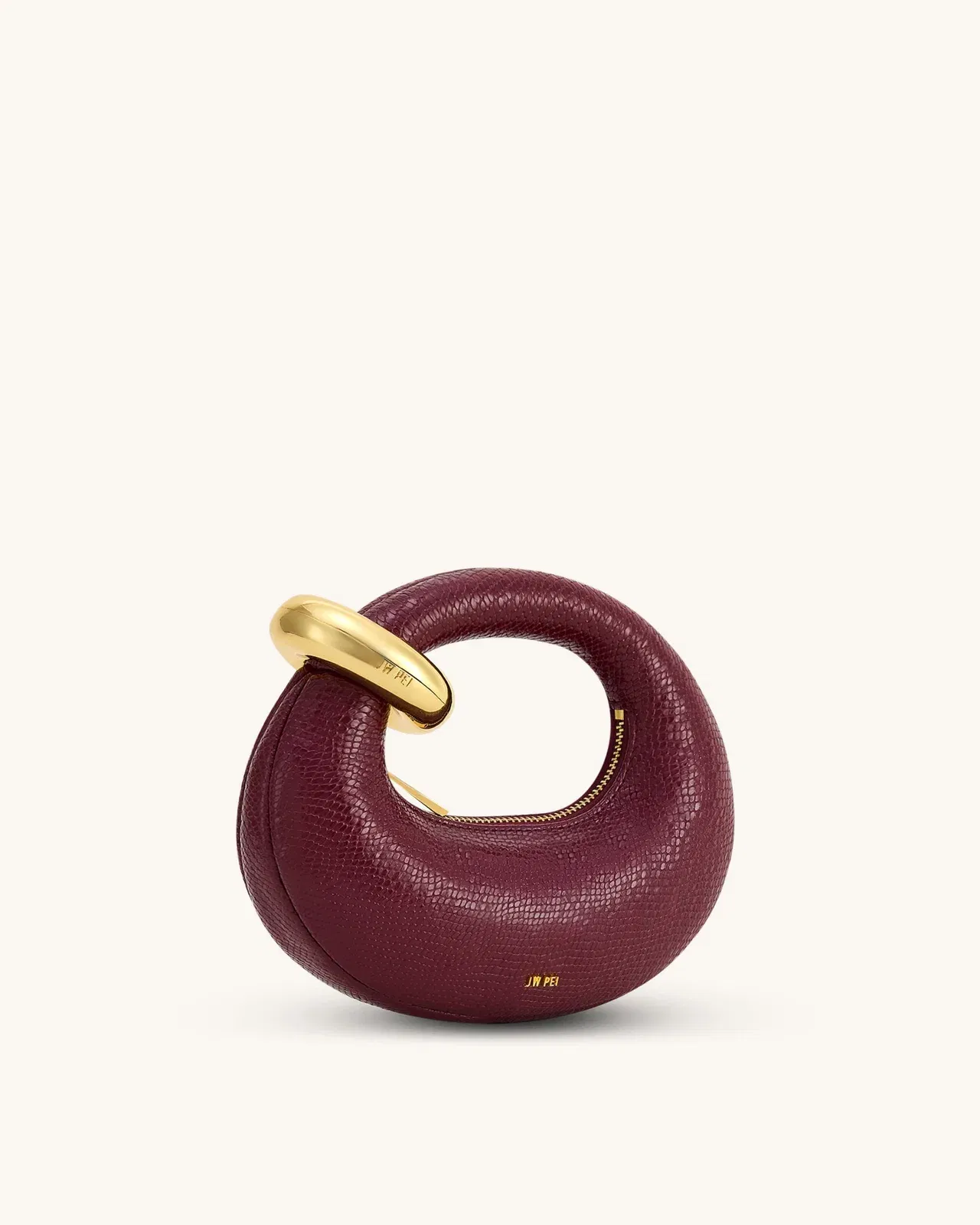 Jw Pei Abacus Faux Snake Effect Mini Top Handle Bag Burgundy