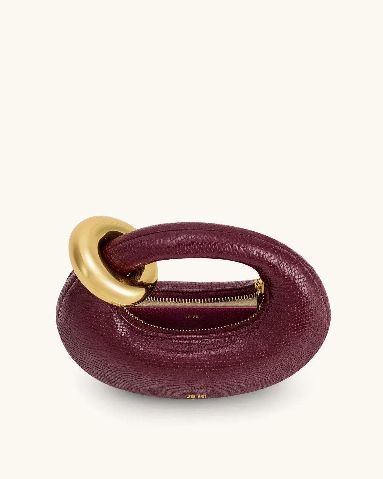 Jw Pei Abacus Faux Snake Effect Mini Top Handle Bag Burgundy