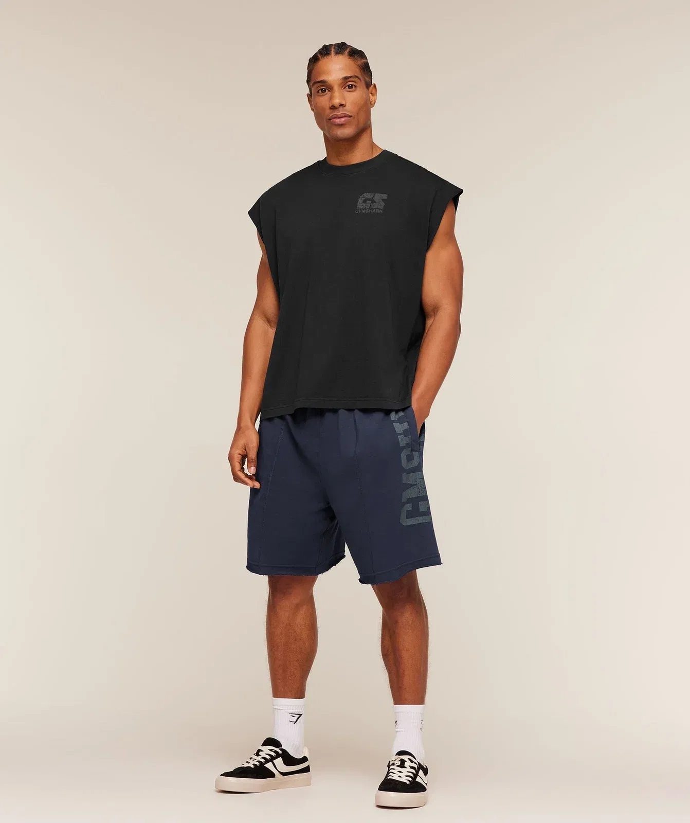 Gymshark Accent Graphic Sweat Shorts Heavy Blue