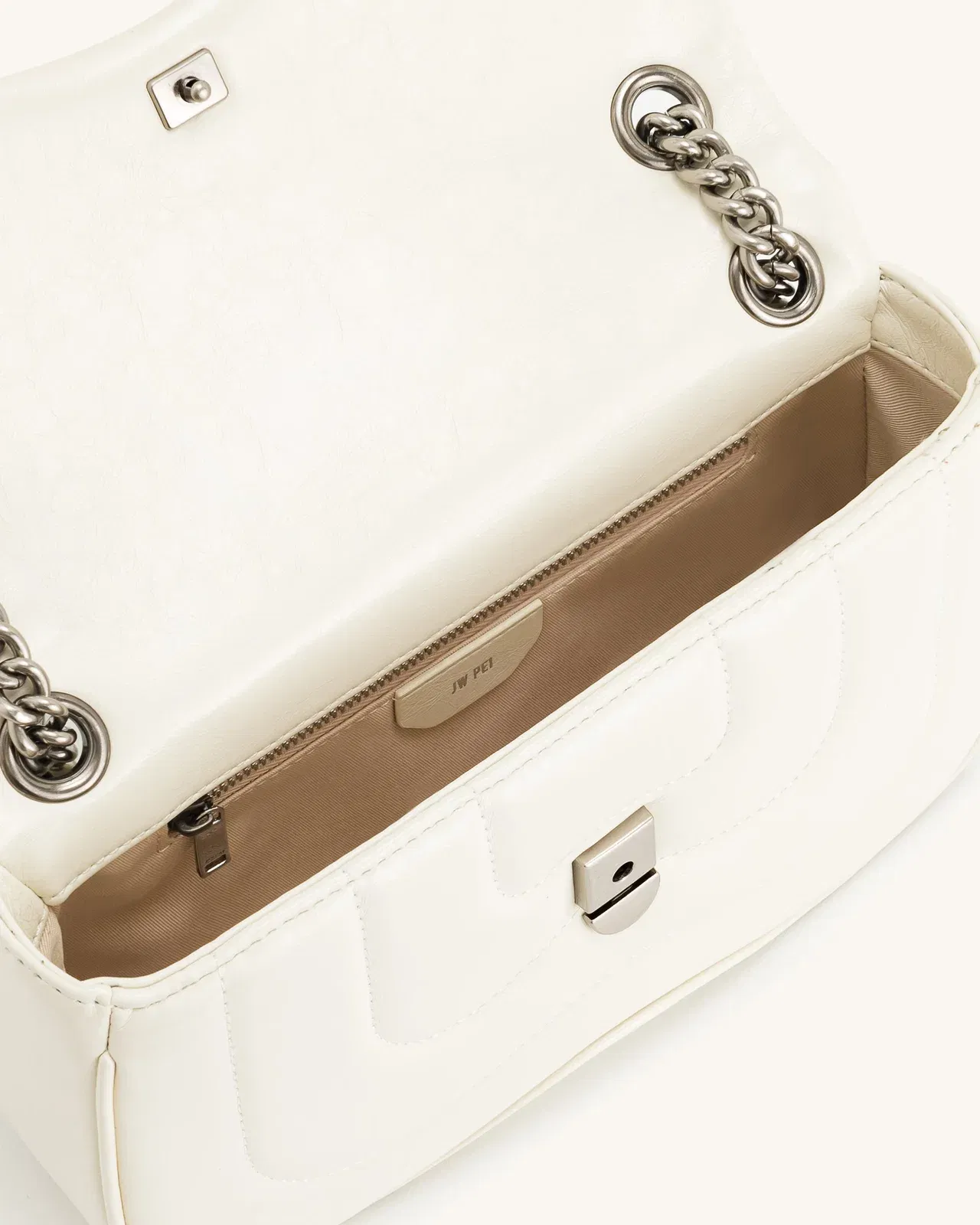 Jw Pei Tina Quilted Chain Crossbody Ivory