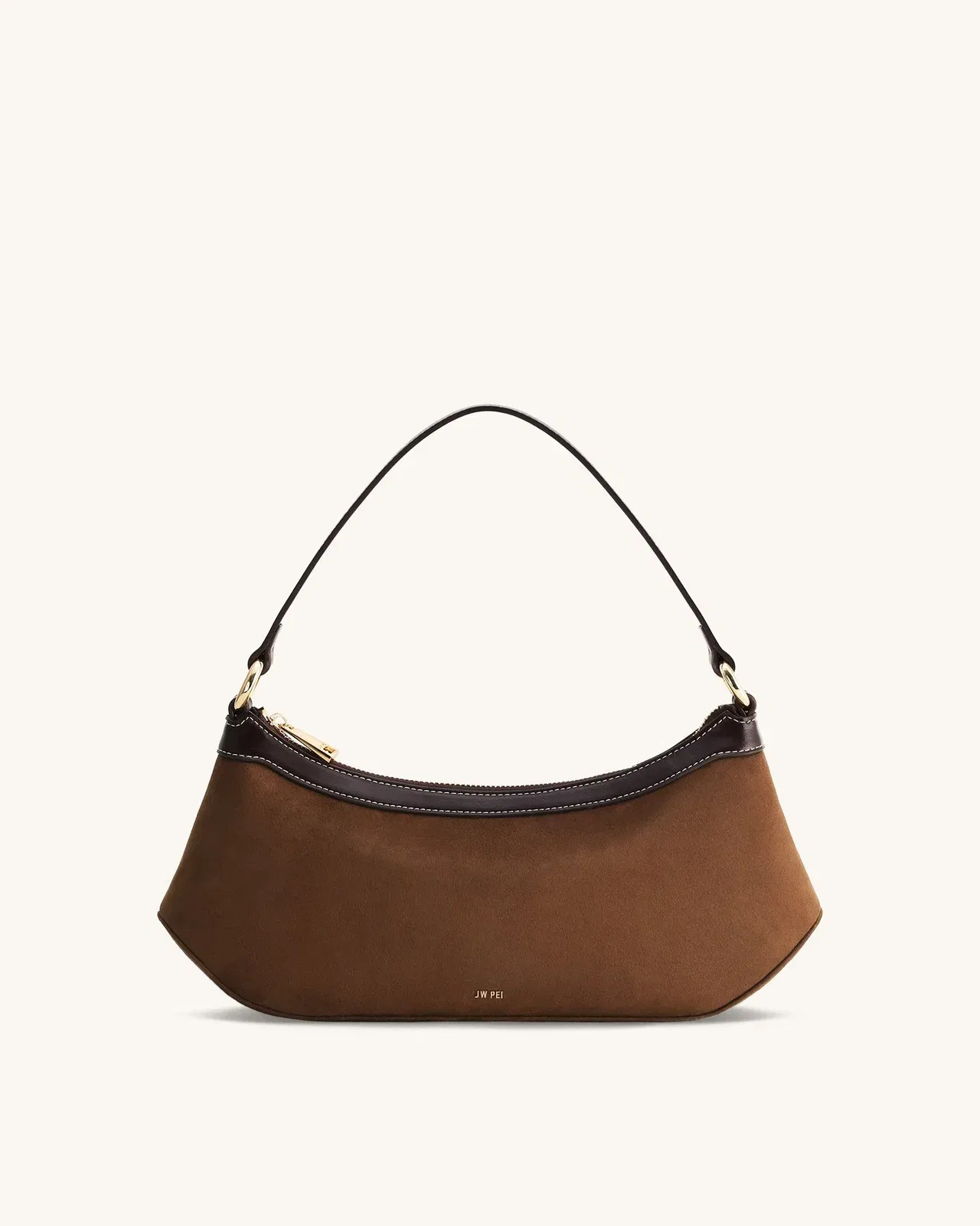 Jw Pei Lily Faux Suede Shoulder Bag Dark Brown