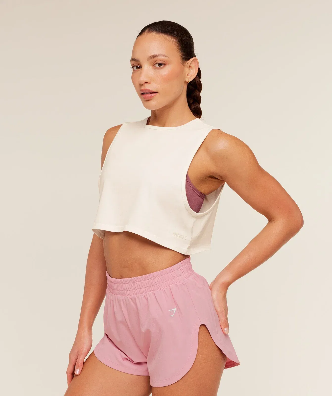 Women's Gymshark To From Cut Off T-Shirt Soft White