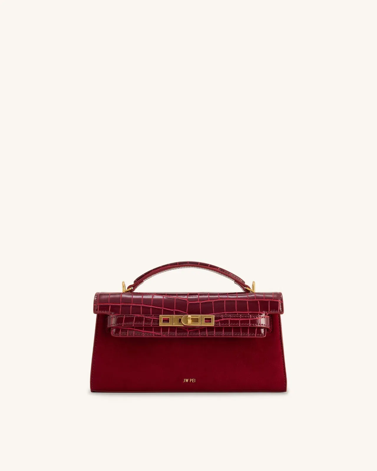 Jw Pei Noor Faux Suede Top Handle Bag Red