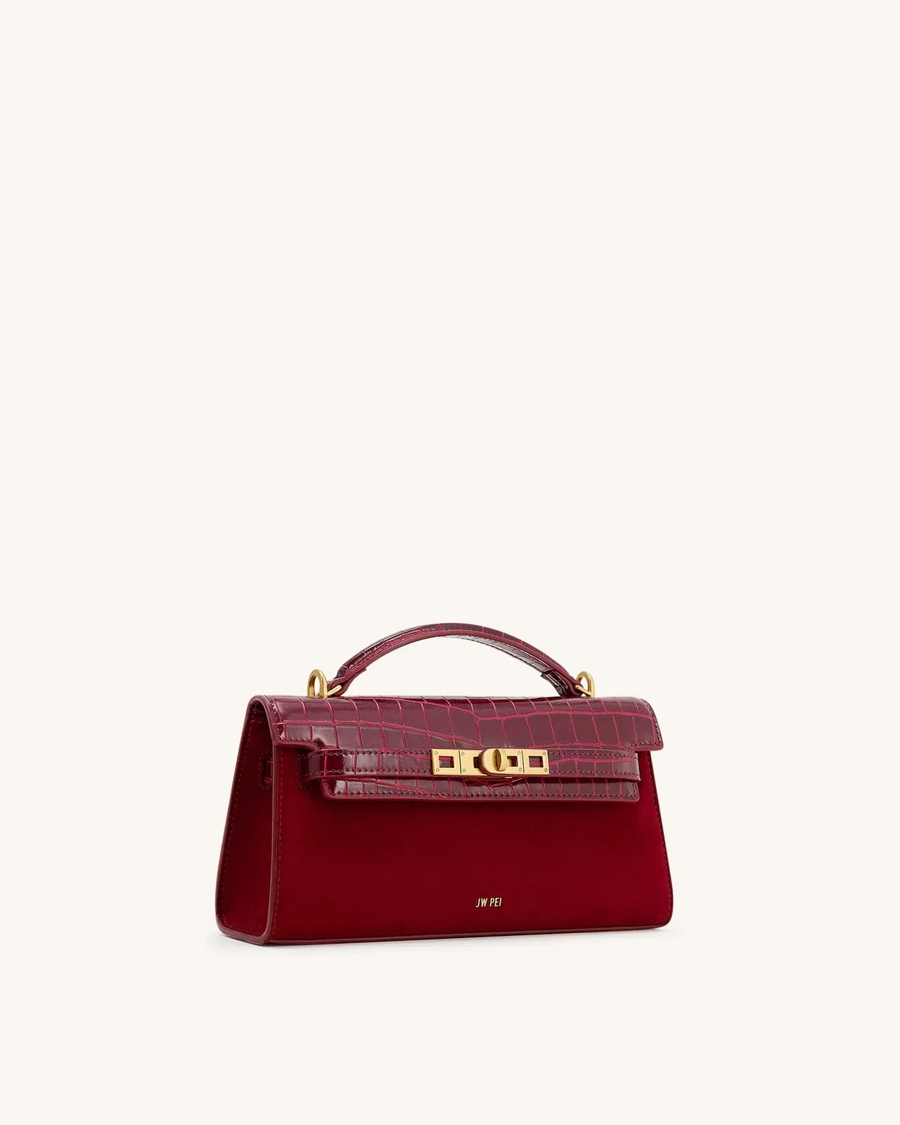 Jw Pei Noor Faux Suede Top Handle Bag Red