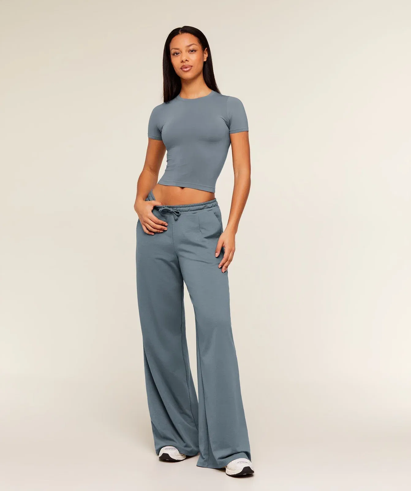 Women's Gymshark Lightweight Wide Leg Pant Tall Iron Blue