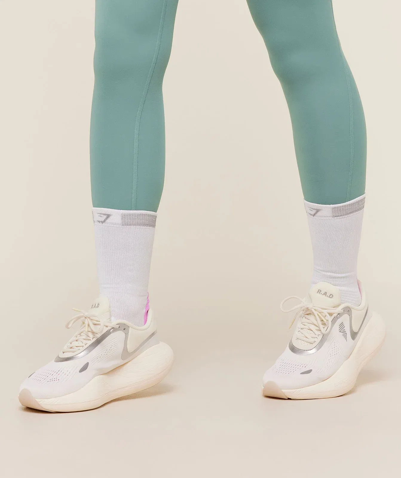 Gymshark Running Elite Crew Sock Single White