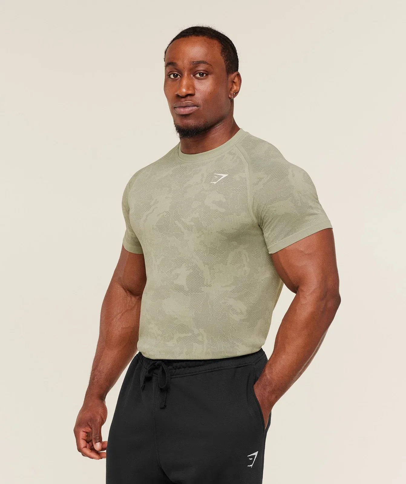 Gymshark Geo Seamless T-Shirt Haze Green