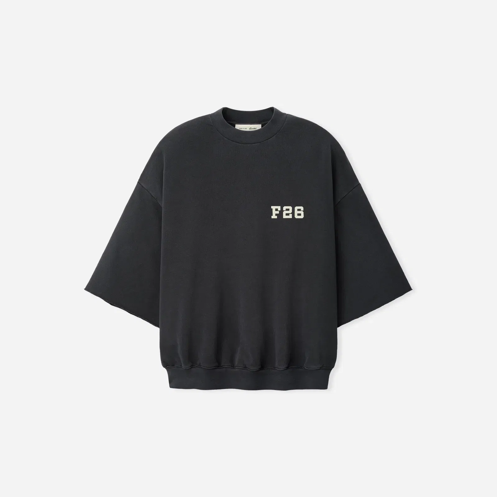 Fear Of God Essentials 3/4 Sleeve Crewneck Washed Iron Grey